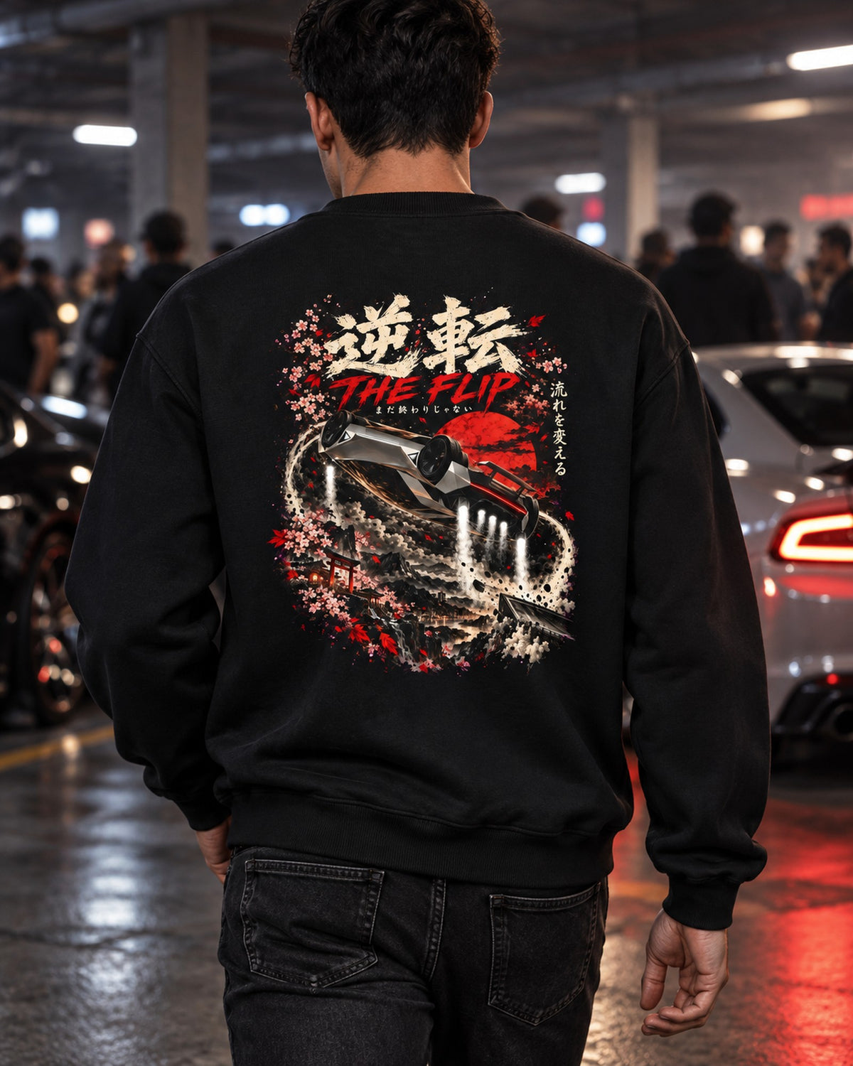 Tesla Roadster 2026 The Flip Shirt, Hoodie & More Crewneck Black worn hero