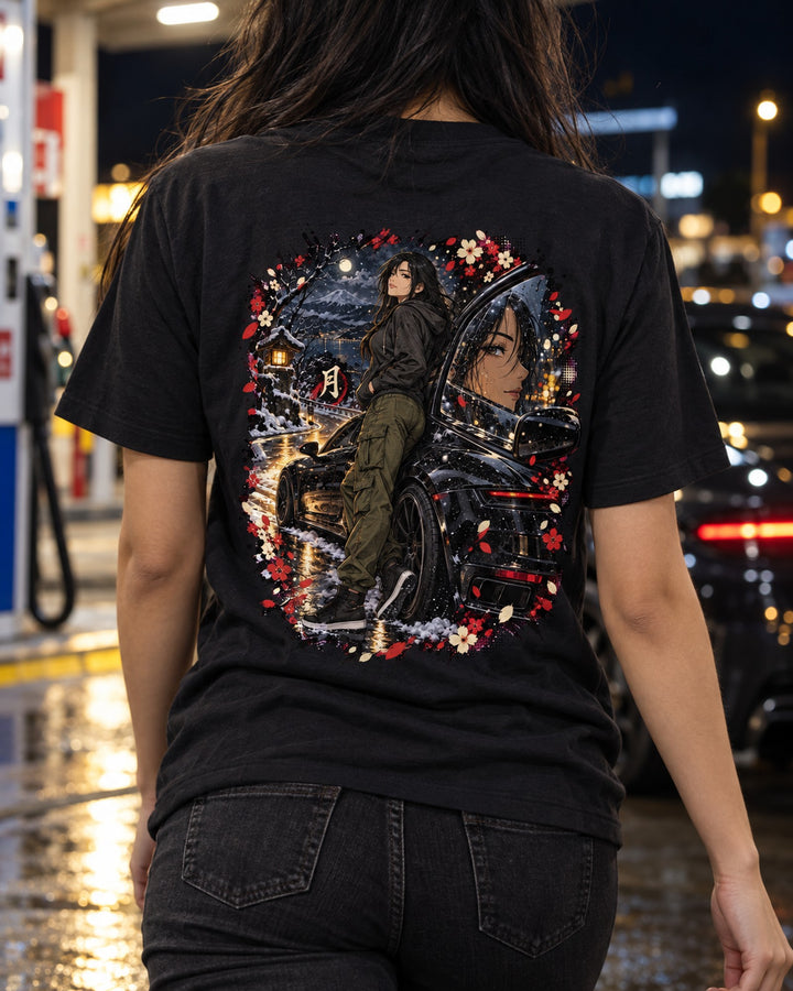 Porsche 911 Turbo S Anime Girl Shirt, Hoodie & More T-Shirt Black worn hero