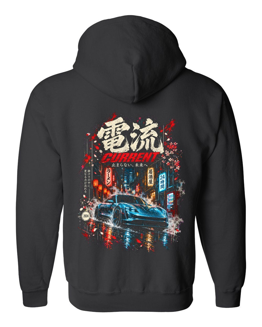 Porsche Taycan Turbo S Zip Hoodie Black back