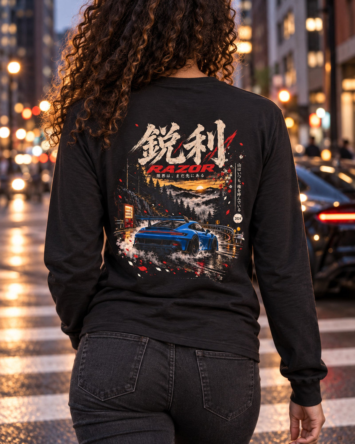 Porsche 911 GT3 RS 992 Razor Shirt, Hoodie & More Long Sleeve Black worn hero