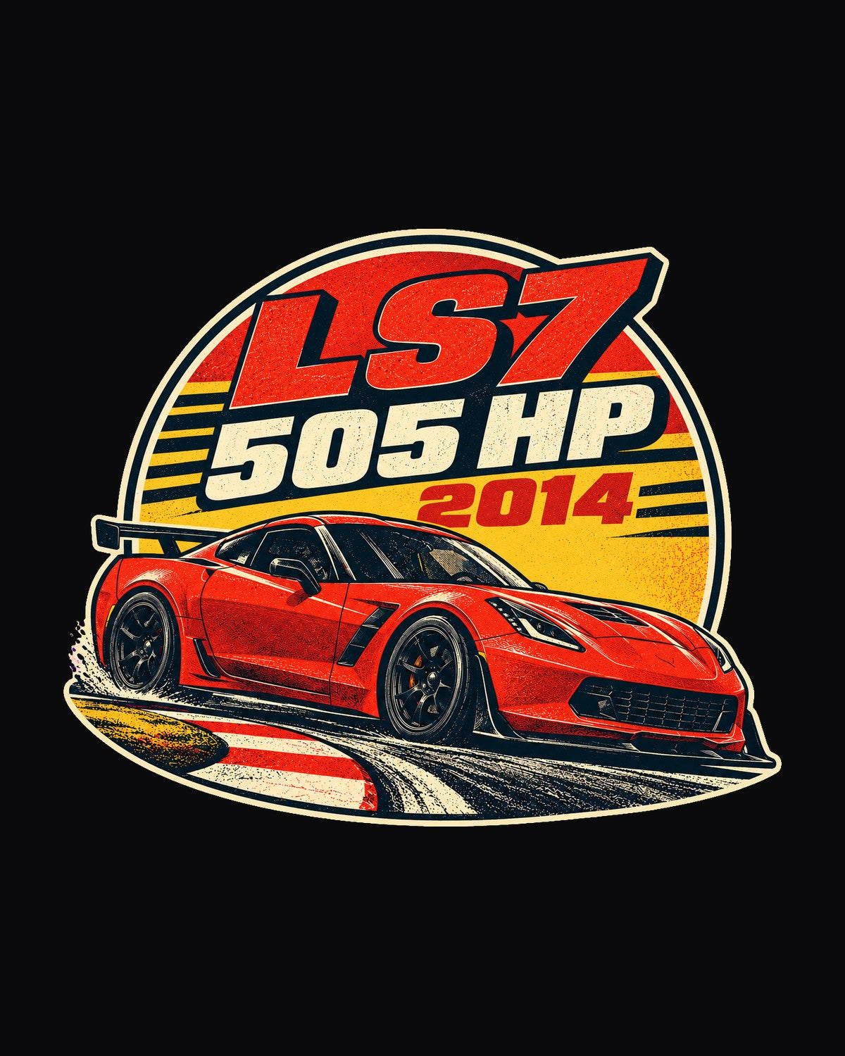2014 Camaro Z/28 LS7 Vintage Race Poster Shirt, 505 HP design only