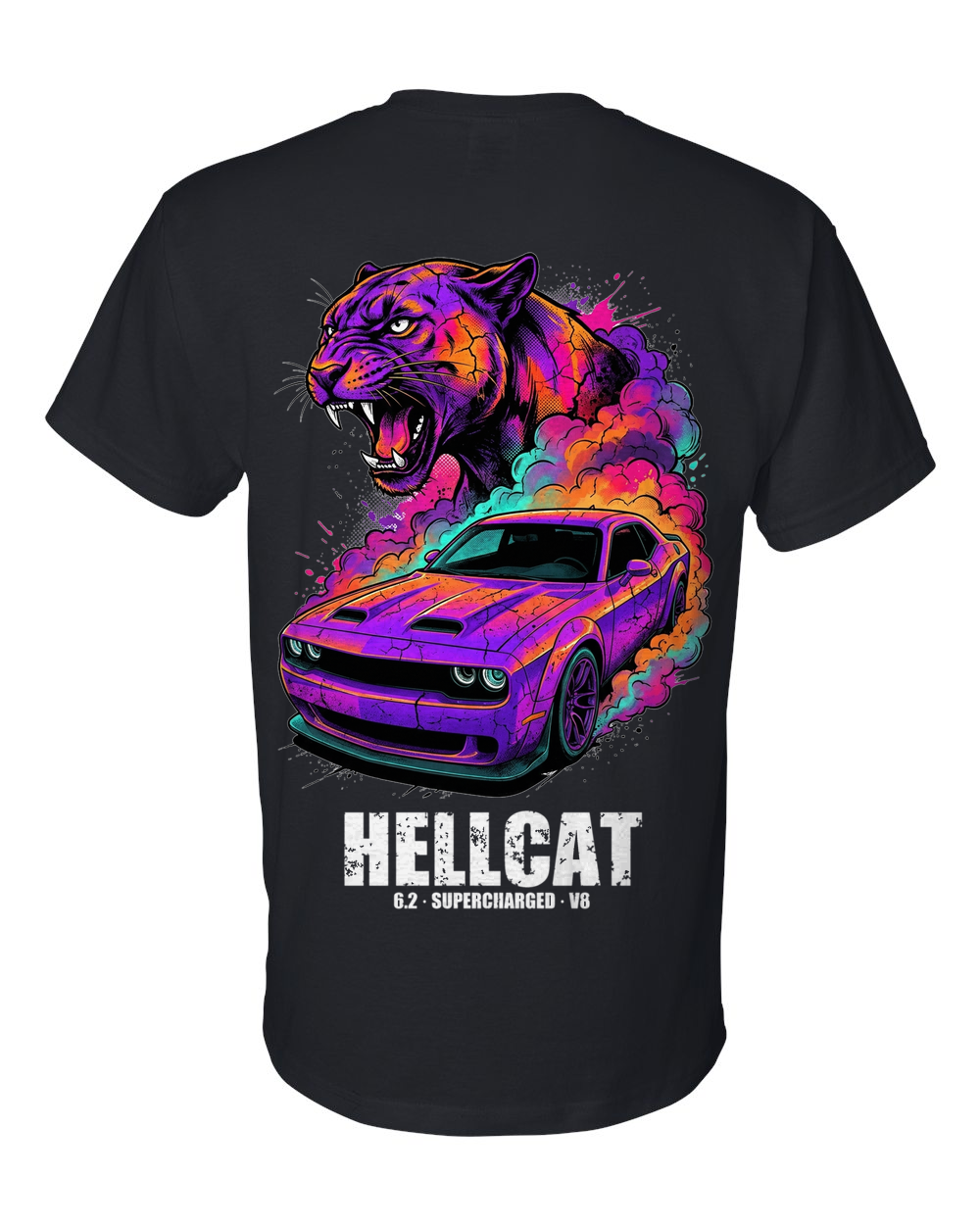 Dodge Challenger Hellcat T-Shirt — Black back
