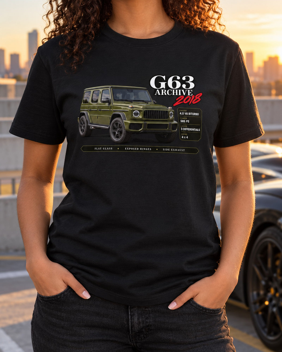 Mercedes-AMG G63 W464 Archive Panel Shirt, Car Guy Gift T-Shirt Black worn hero