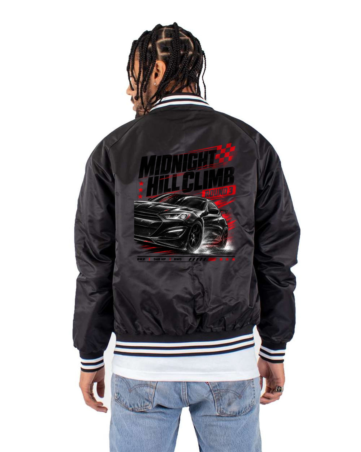 Hyundai Genesis Coupe BK2 Midnight Hill Climb Race Poster Shirt Bomber Jacket Black back