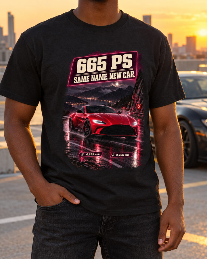 Aston Martin Vantage 2024 Touge Night Shirt, 665 PS T-Shirt Black worn hero