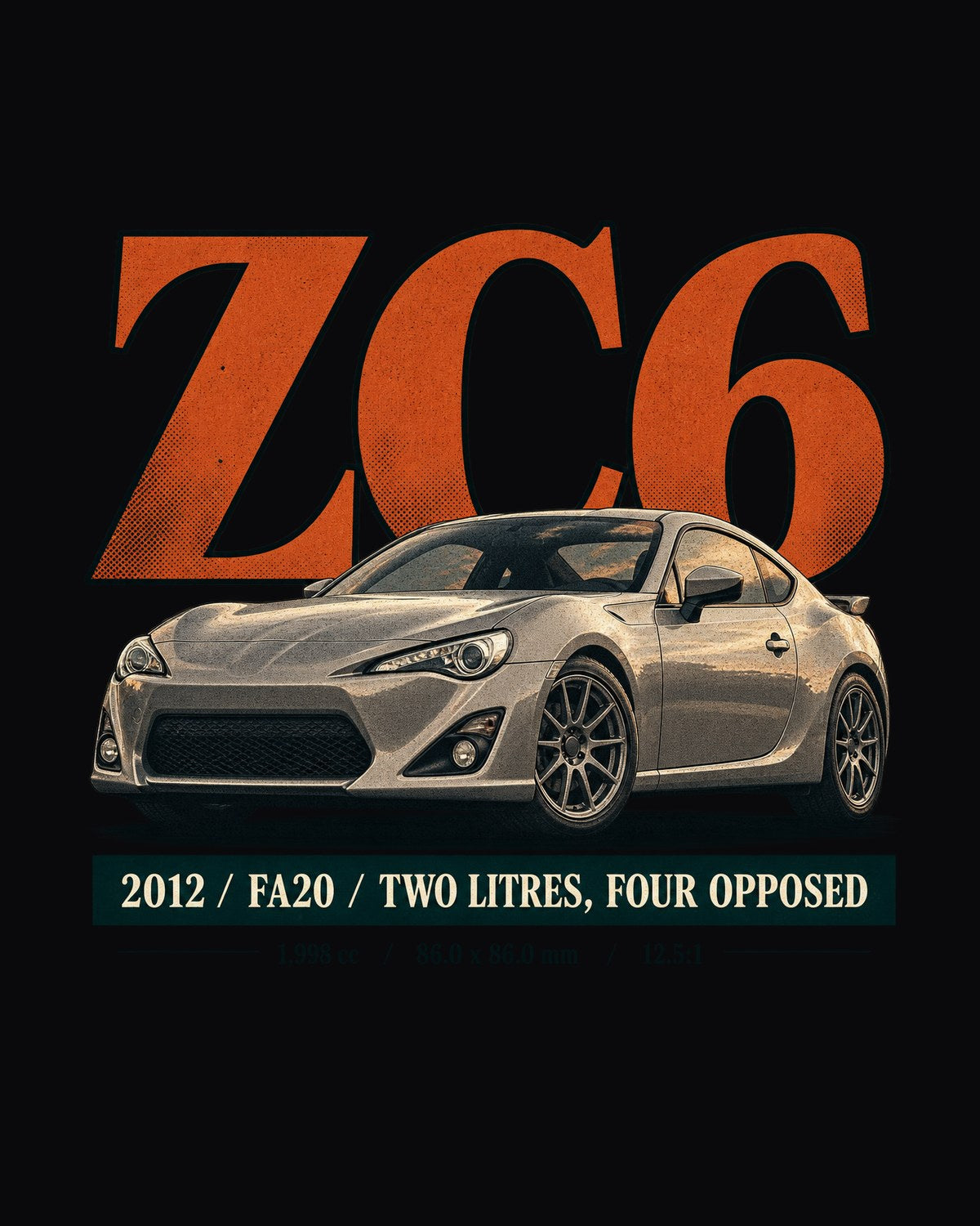Subaru BRZ ZC6 Editorial Headline Shirt, FA20 Car Tee design only