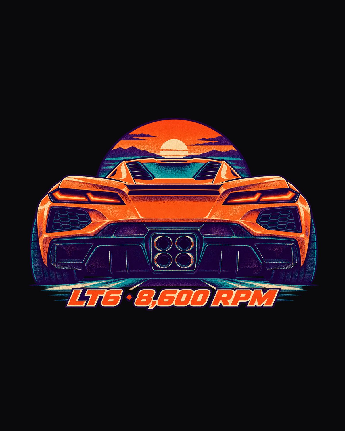 Chevrolet Corvette C8 Z06 Flat-Plane Riso Shirt, Car Guy Gift design only