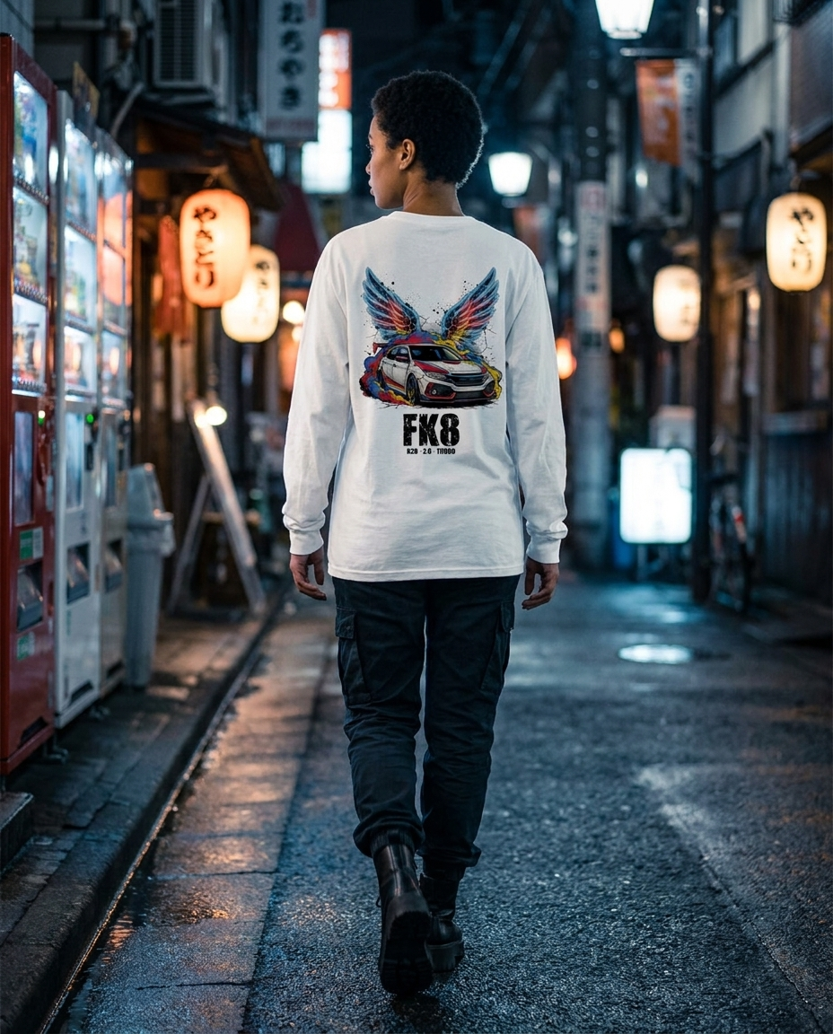 White Long-Sleeve Tee street