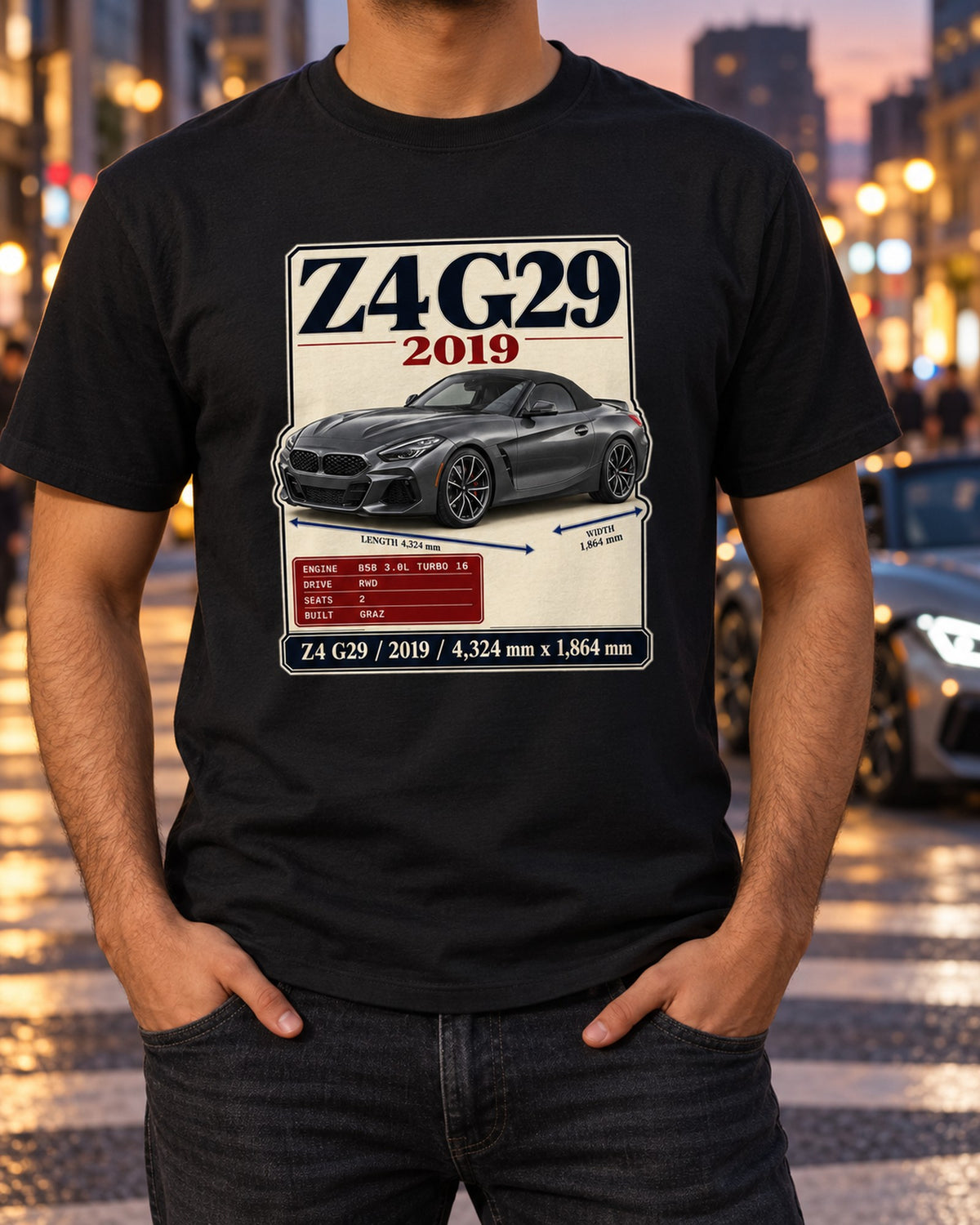 BMW Z4 G29 M40i First Edition Archive Plate Tee, 2019 T-Shirt Black worn hero
