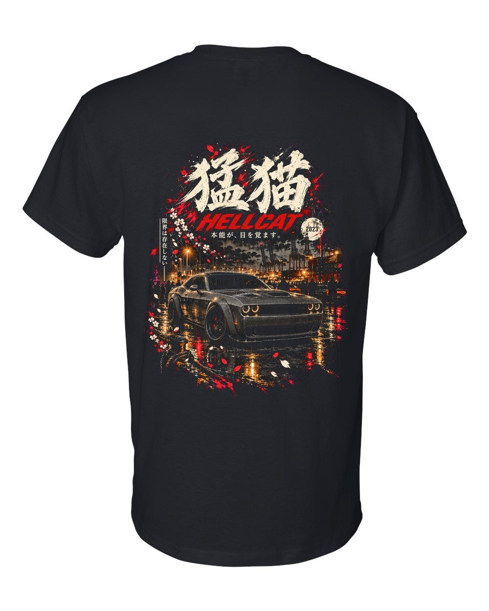 Dodge Challenger Hellcat T-Shirt Black back