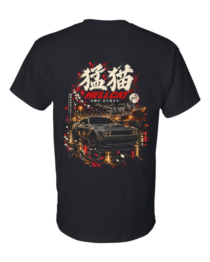 Dodge Challenger Hellcat T-Shirt Black back