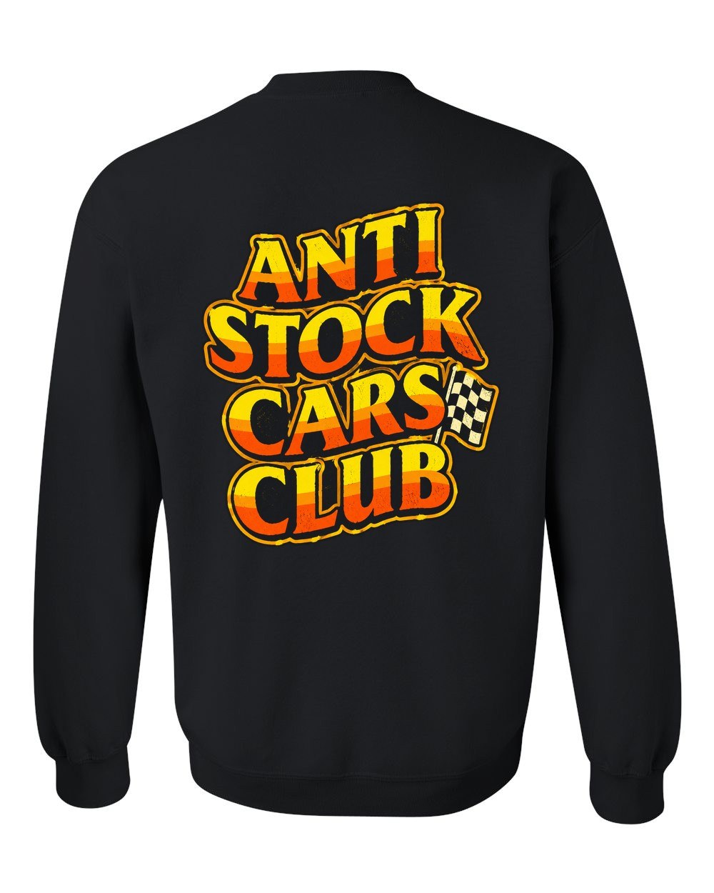 Anti Stock Cars Club 70s Stock Car Crewneck Black back