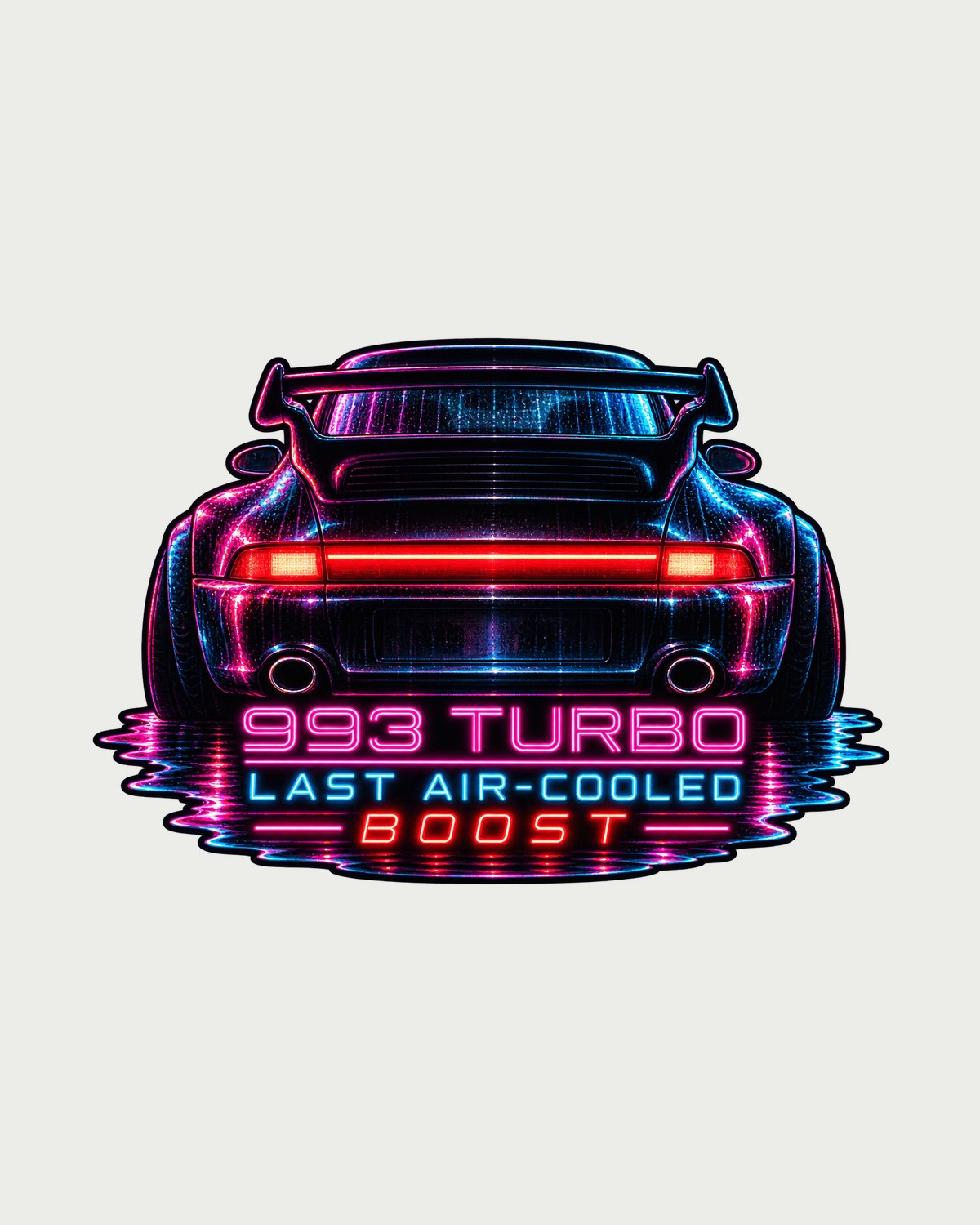 Neon Noir Porsche 993 Turbo Shirt, Last Air-Cooled Car Tee design only