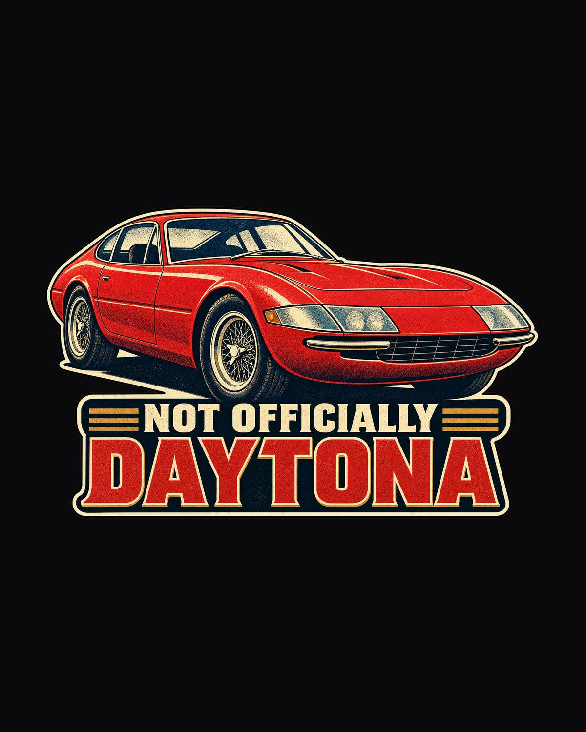 Not Officially Daytona, Ferrari 365 GTB/4 Lithograph Shirt design only