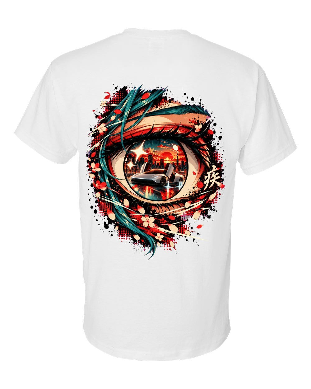 Tesla Roadster Anime Girl T-Shirt White back