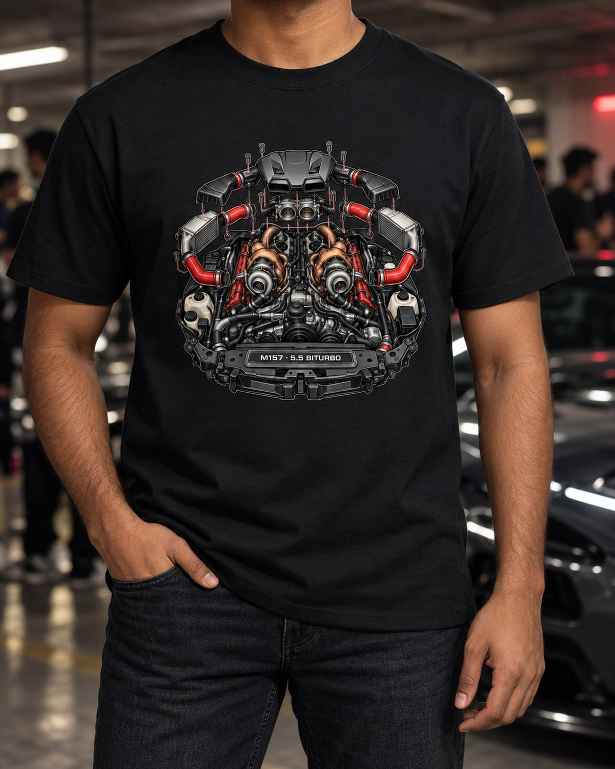 Mercedes E63 AMG Wagon S213 Anime Drift Wagon Shirt T-Shirt Black worn hero