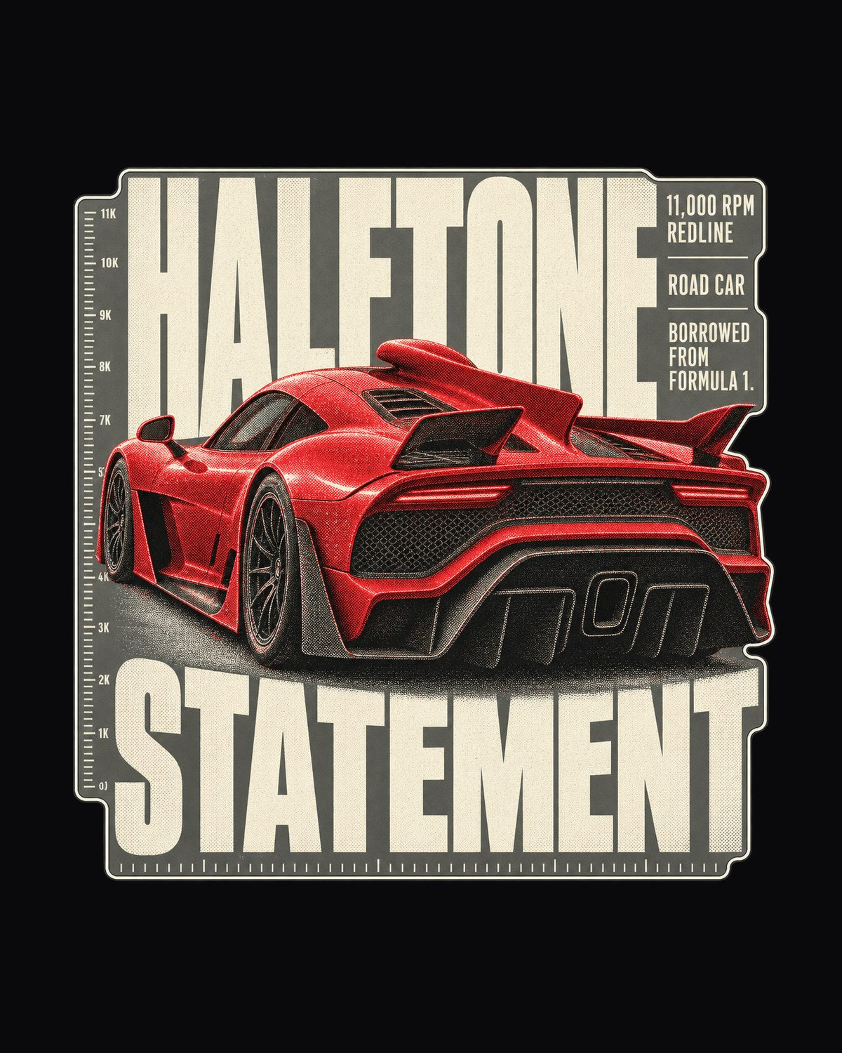 Mercedes-AMG One Halftone Airscoop Shirt, 11,000 RPM Redline Tee design only