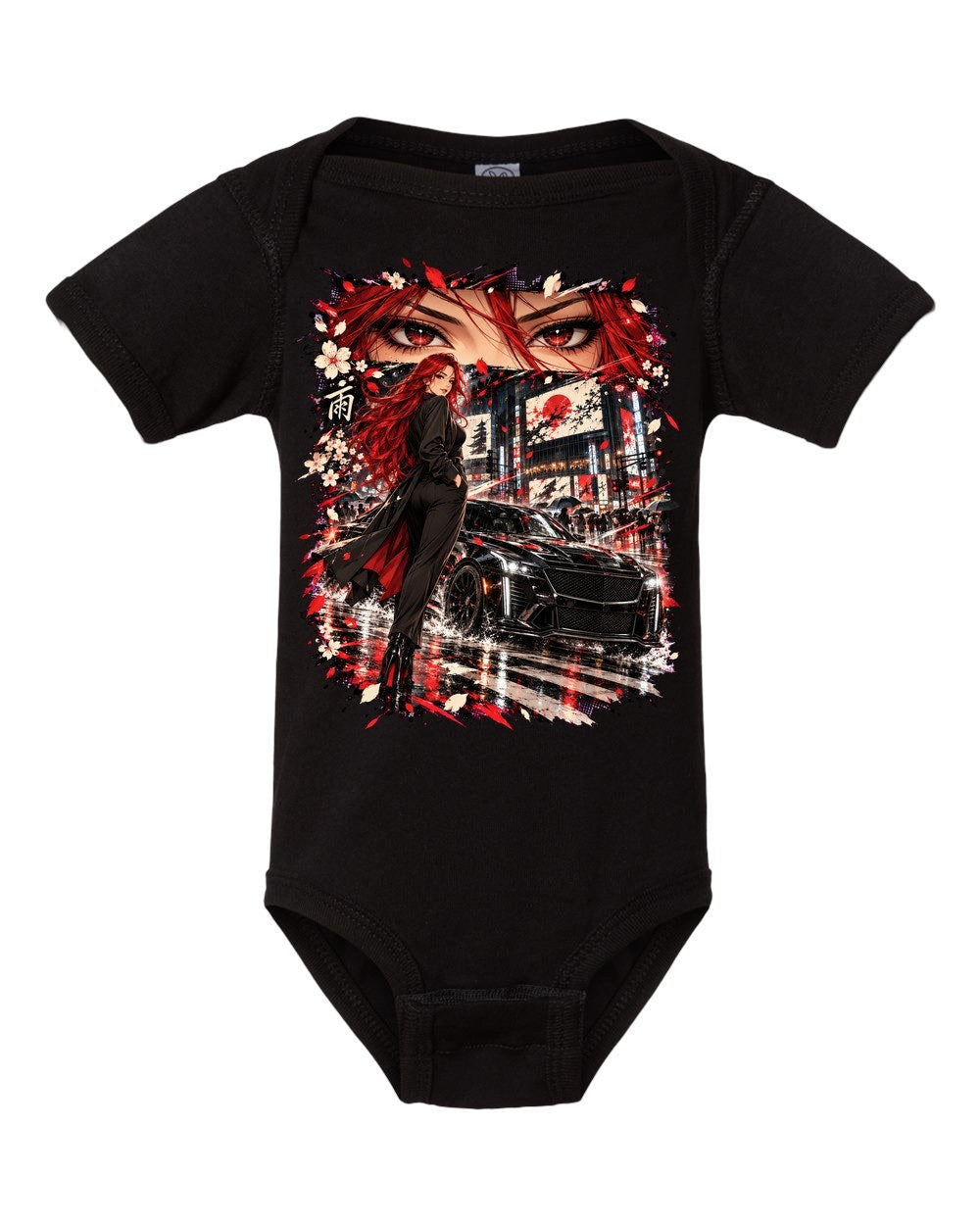 Cadillac CT5-V Blackwing Anime Girl Baby Onesie Black front