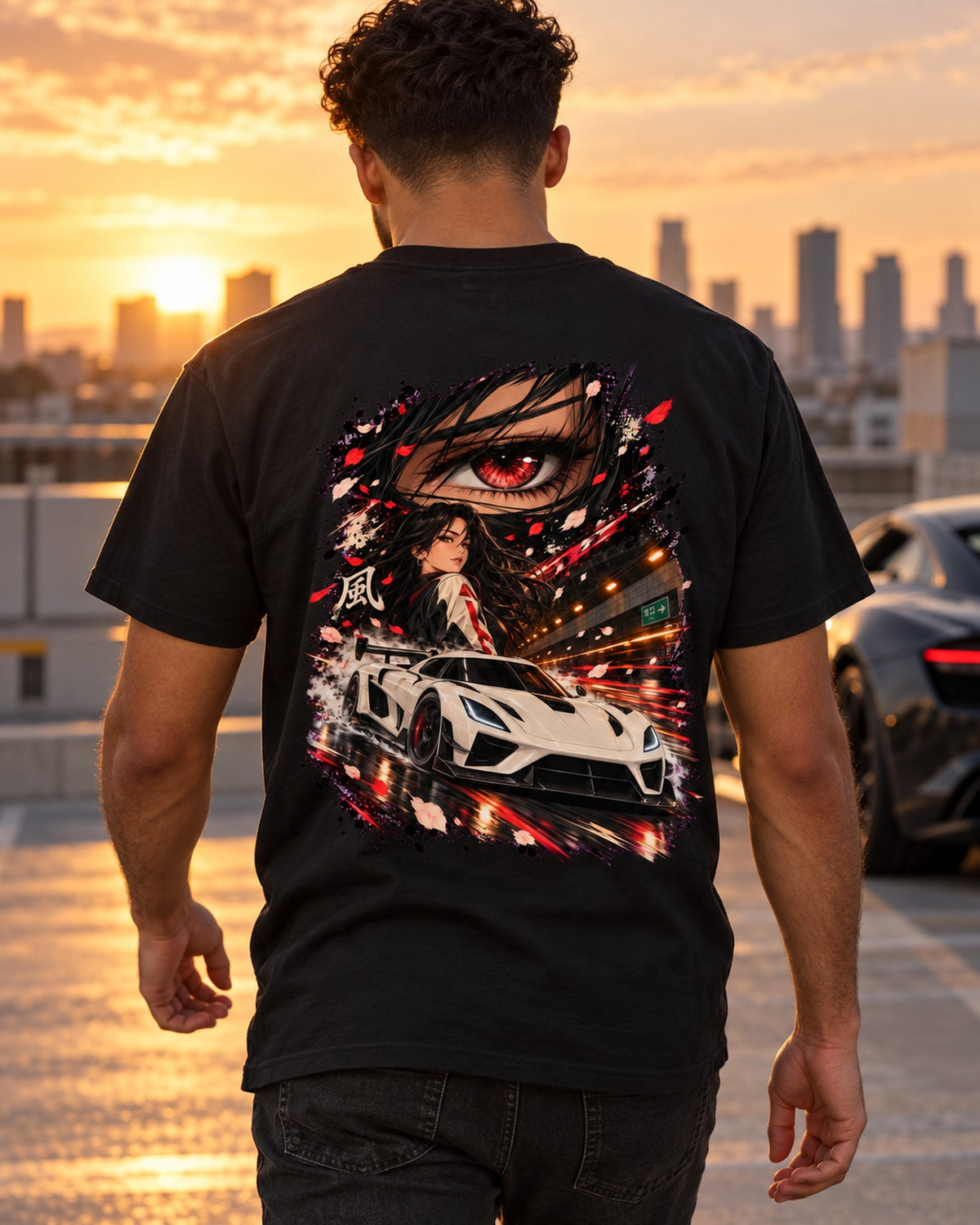 Koenigsegg Jesko Anime Girl Shirt, Hoodie & More T-Shirt Black worn hero