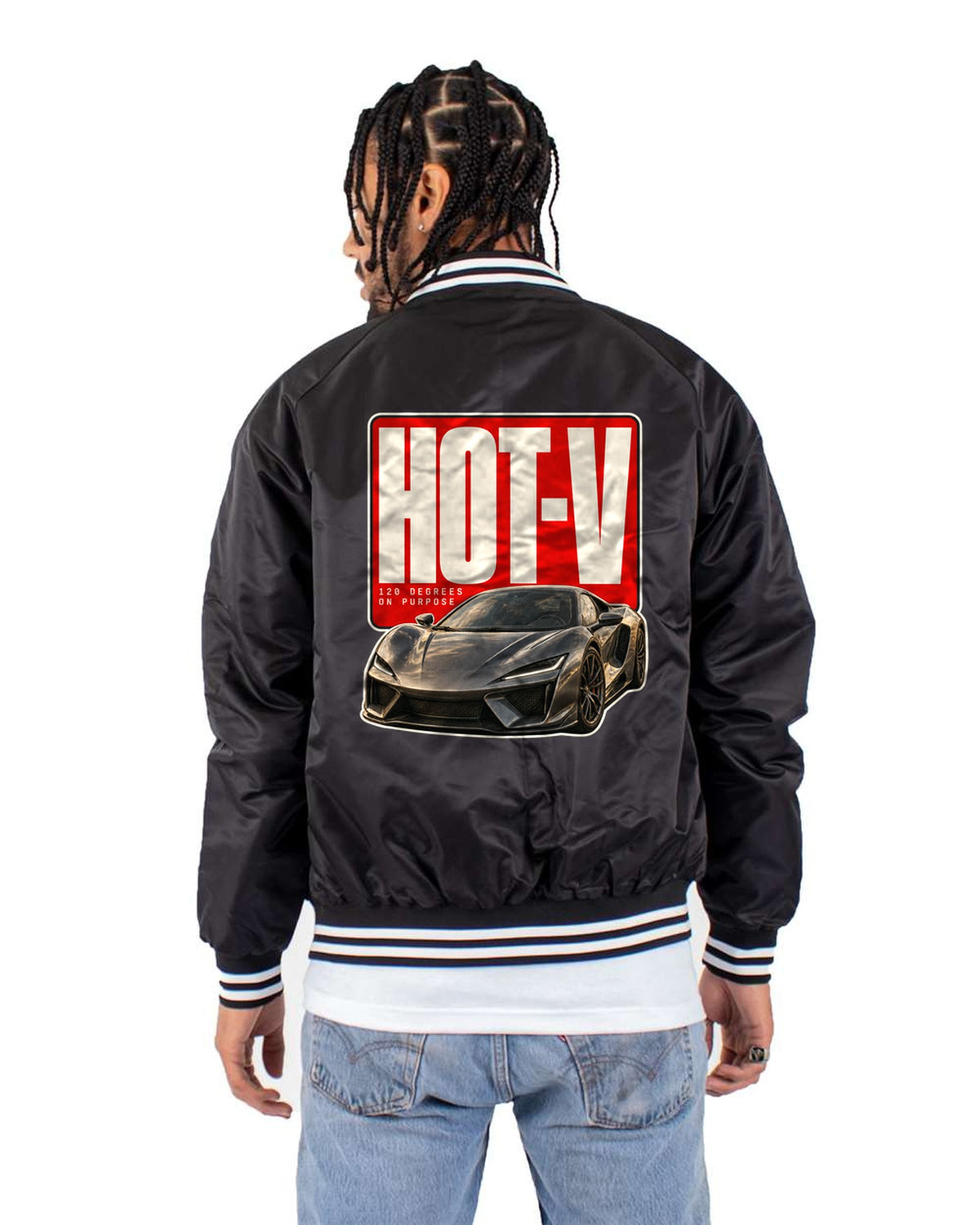 McLaren Artura Hot-V Editorial Shirt, 120 Degree V6 Gift Bomber Jacket Black back