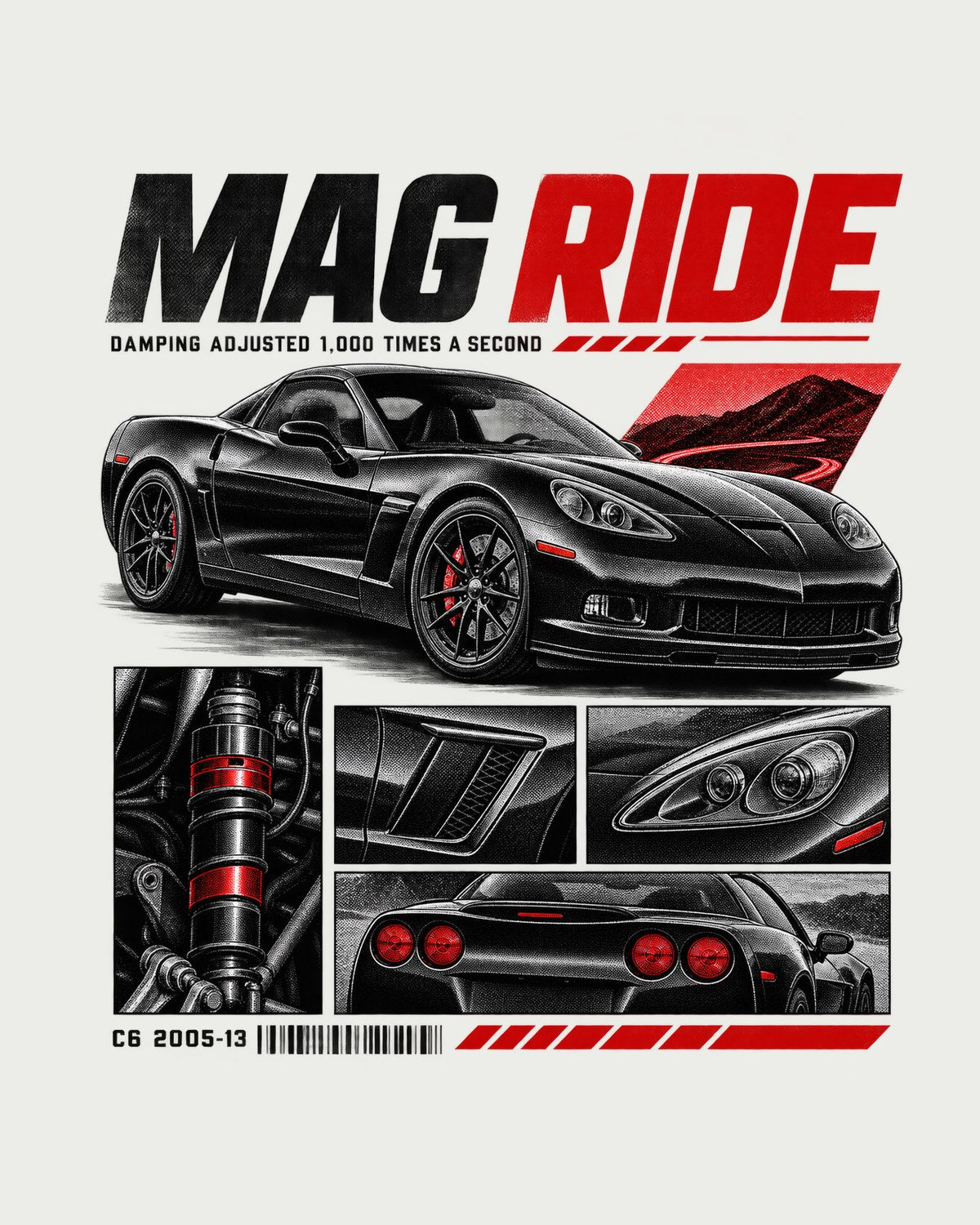 Corvette C6 2005-2013 Magnetic Ride Dossier Graphic Shirt design only