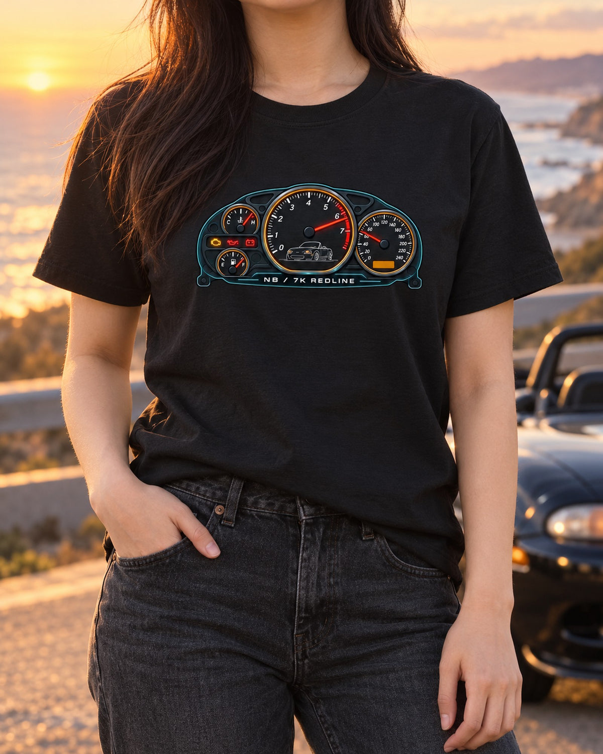 Mazda MX-5 NA Showa Catalogue Ad Style Shirt, Miata Gift T-Shirt Black worn hero