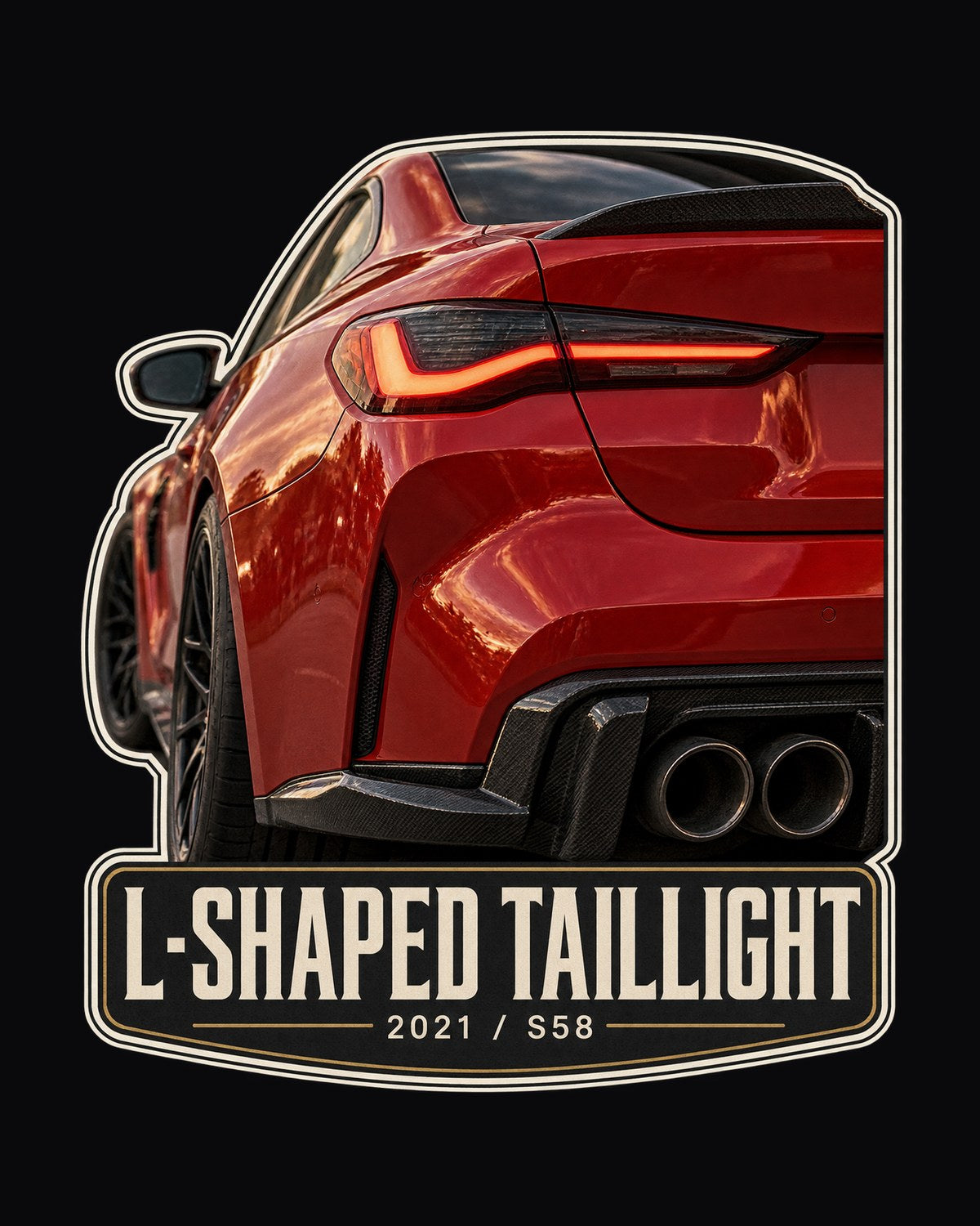 BMW M4 Competition G82 Taillight Macro Tee, S58 Car Guy Shirt design only