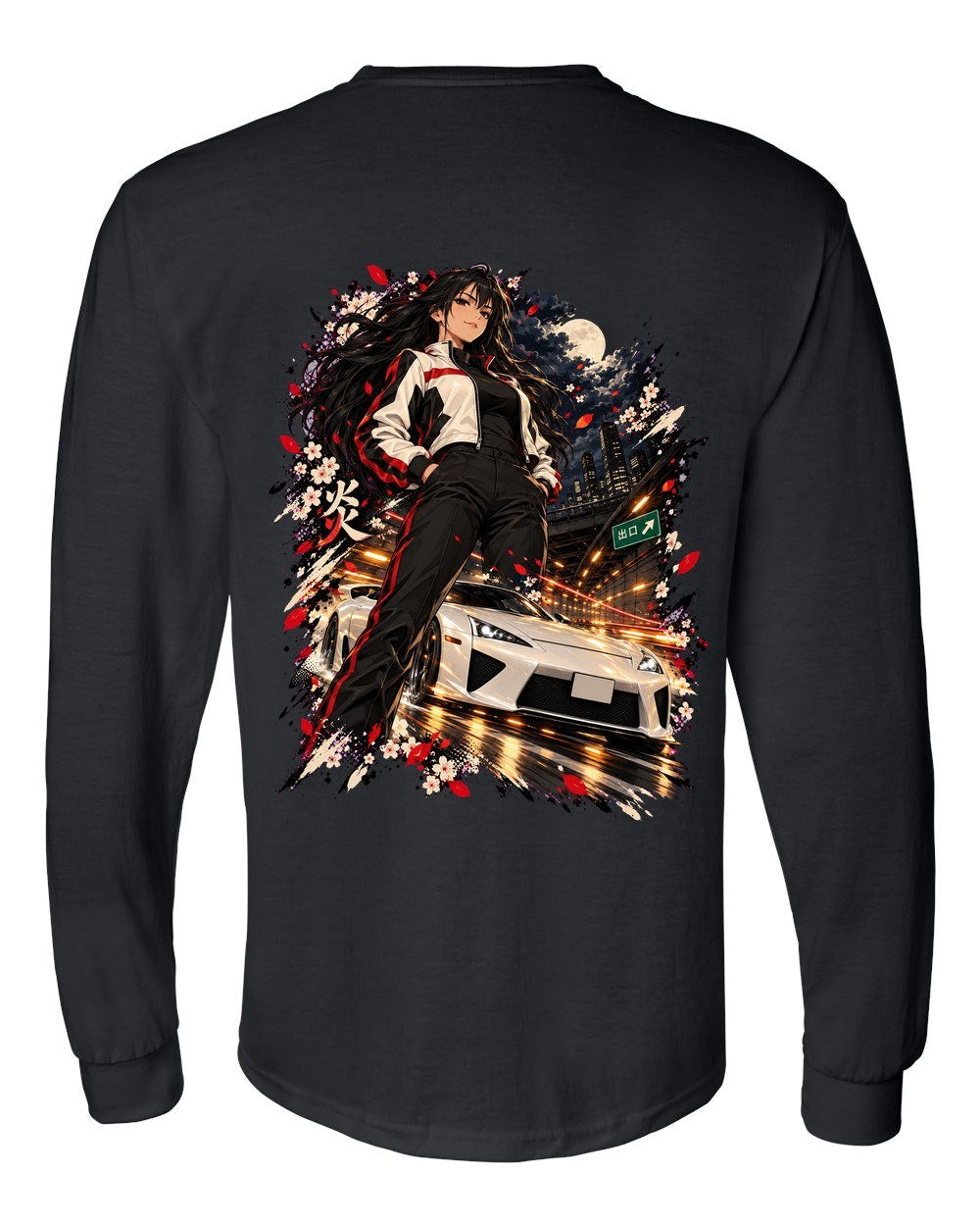 Lexus LFA Anime Girl Long Sleeve Black back