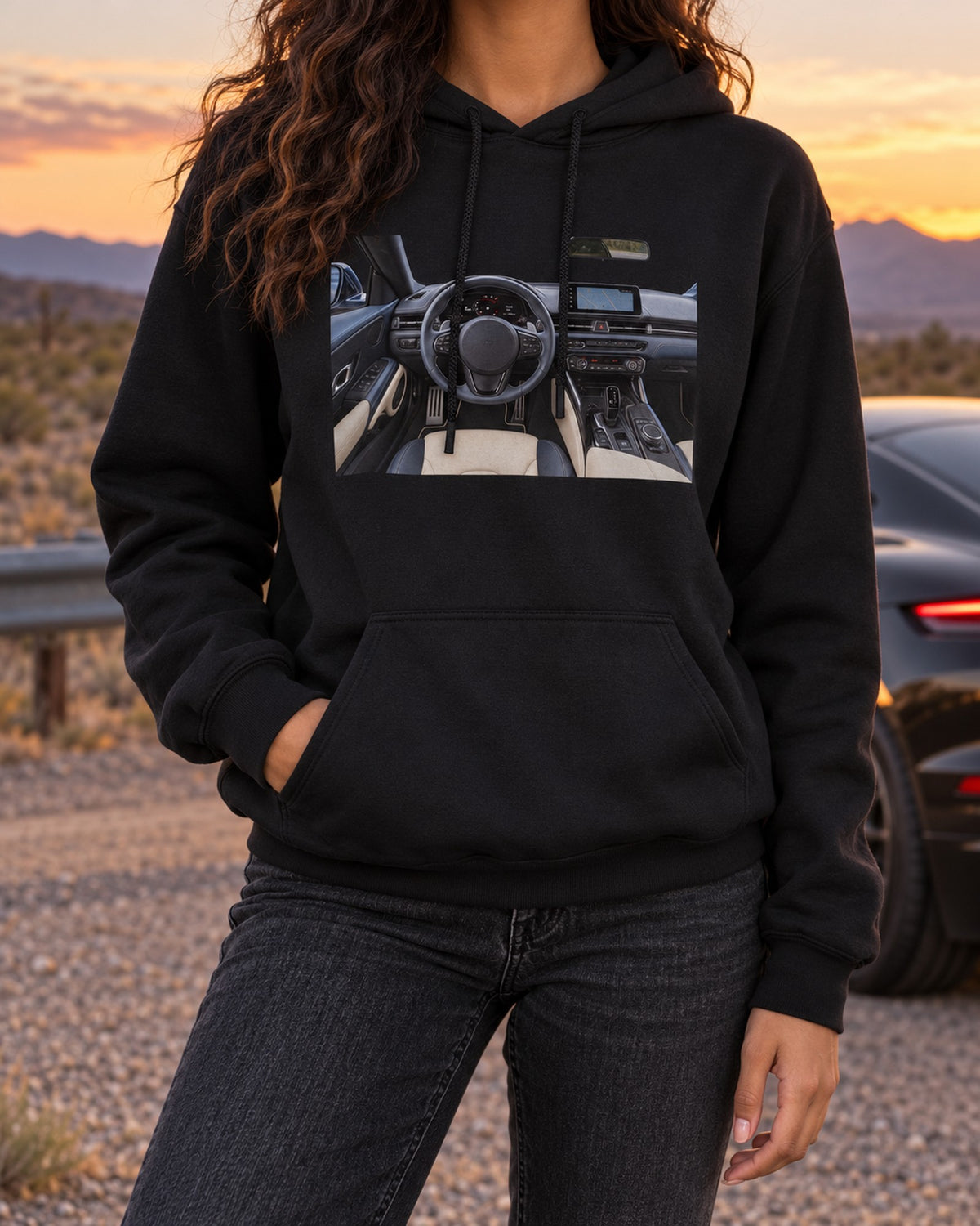 Toyota GR86 ZN8 FA24 Boxer Dimension Blueprint Shirt Pull Over Hoodie Black worn hero