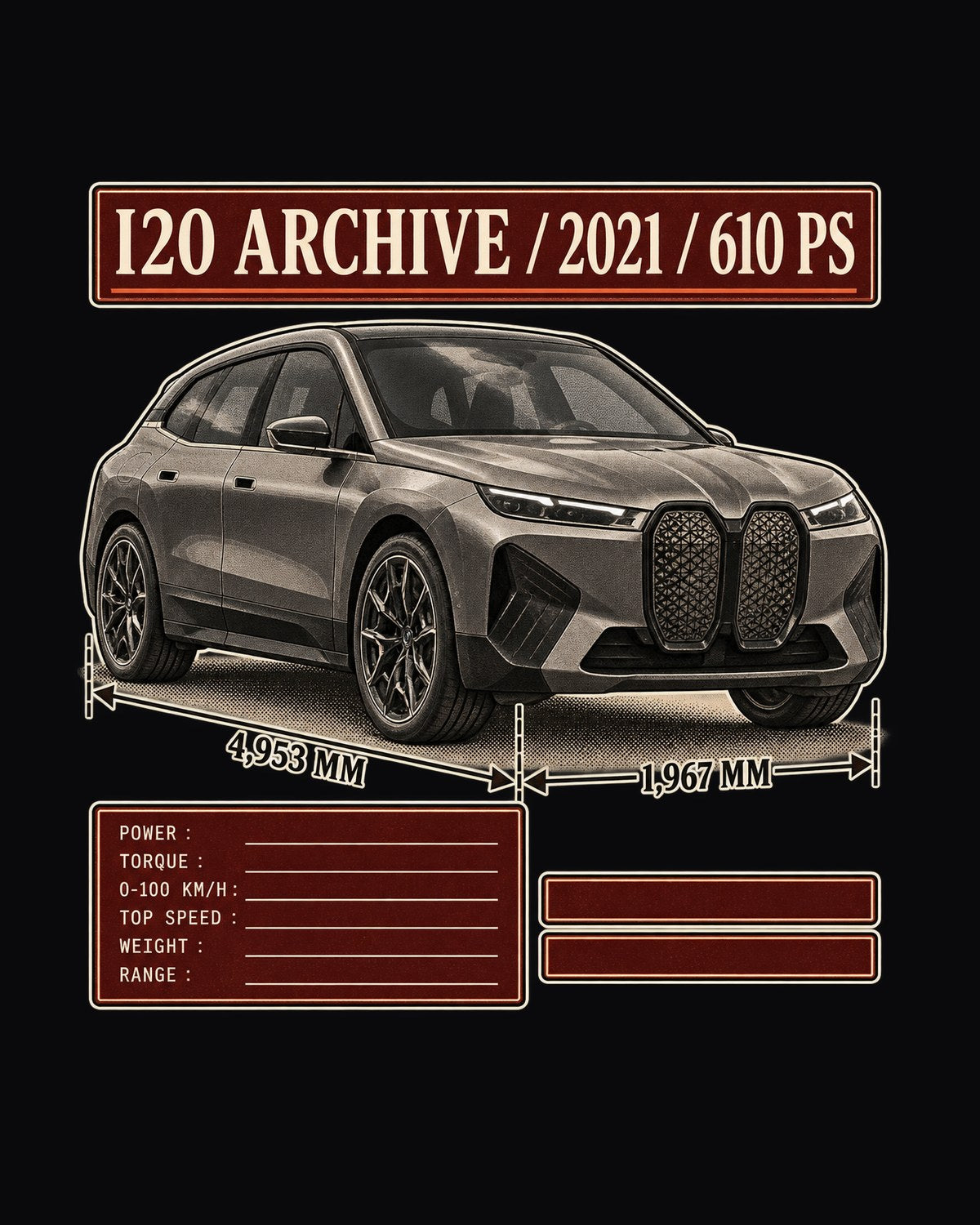 BMW iX M60 I20 Archive Panel Shirt, 2021 610 PS Print design only