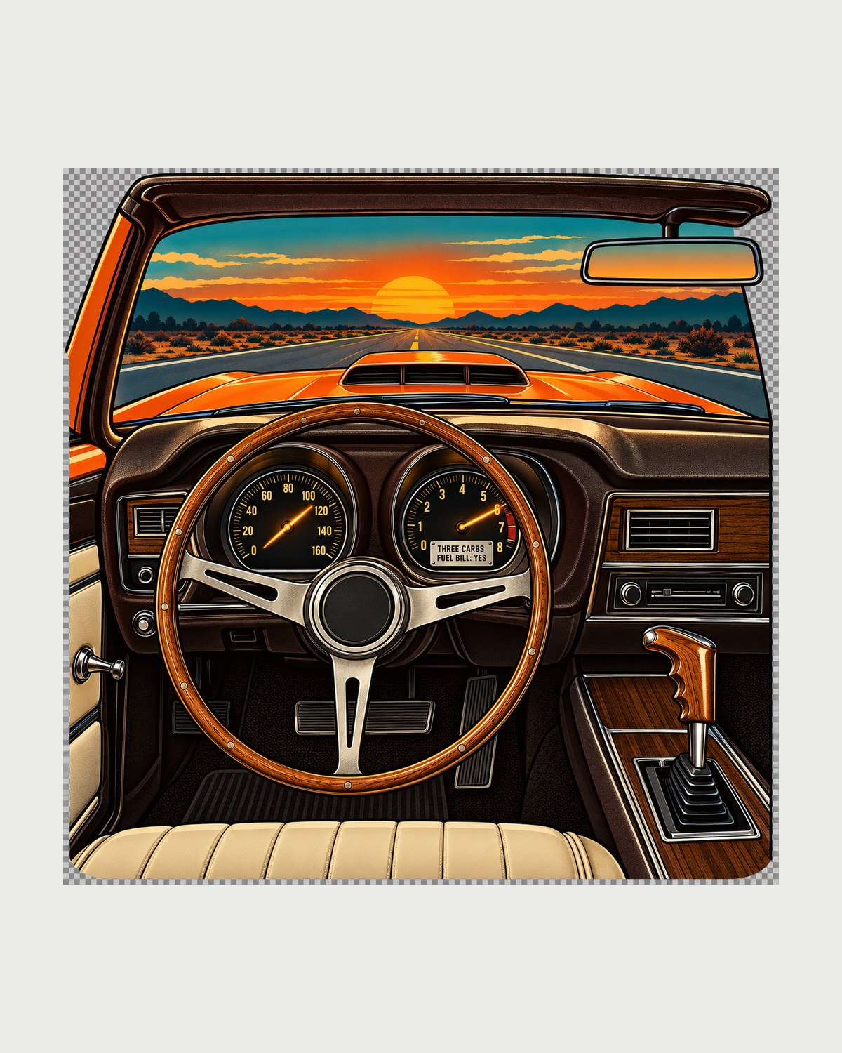 Super Bee 1971 Dodge Charger Six Pack Dashboard Tee design only