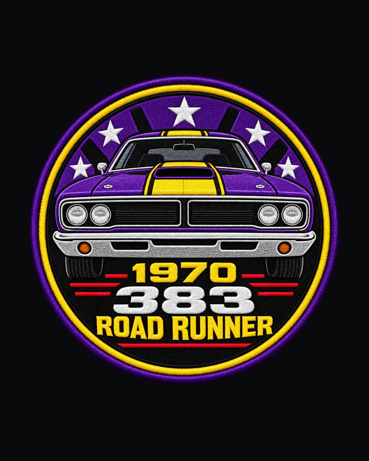 1970 Plymouth Road Runner 383 Round Crest Shirt, Mopar Gift design only