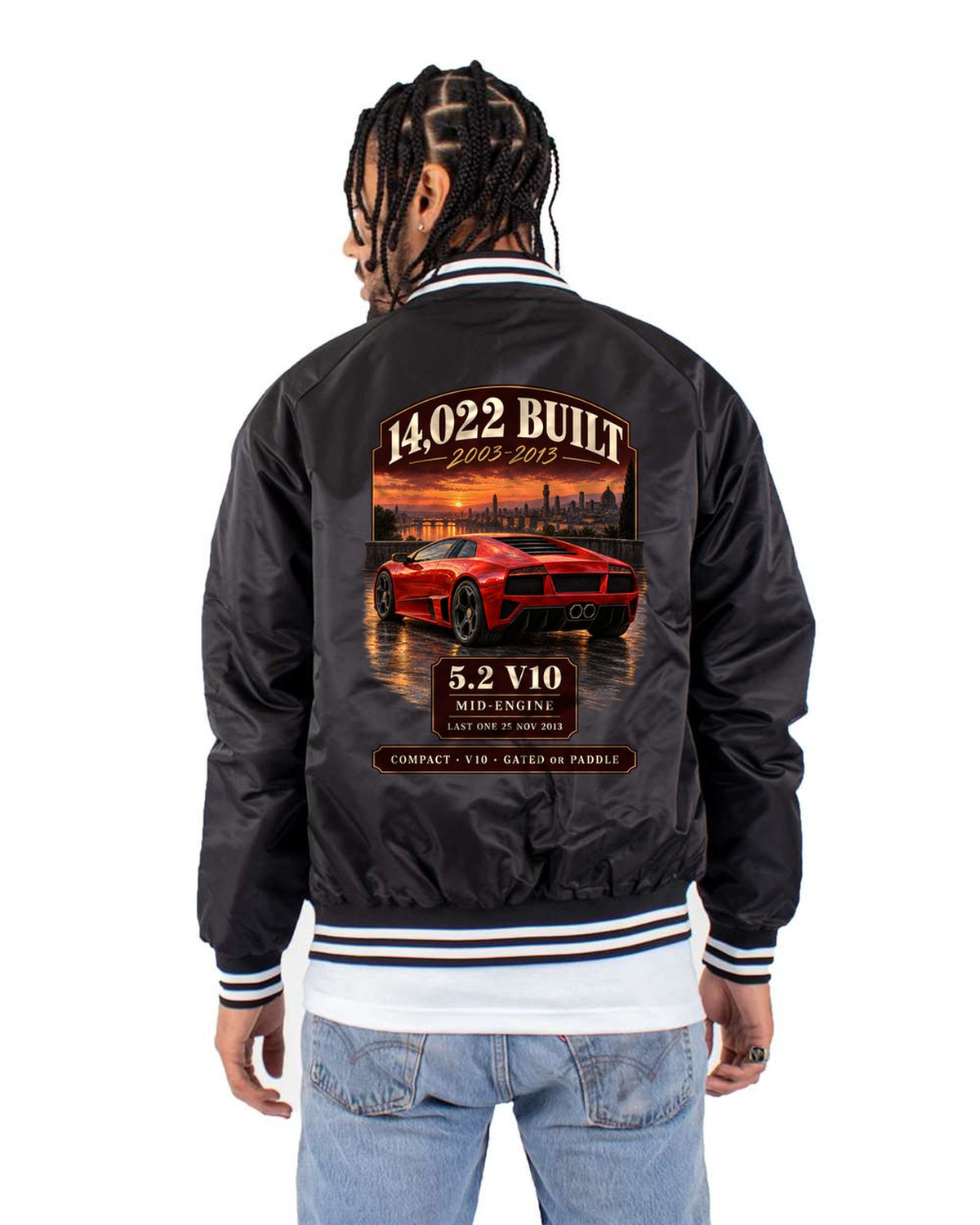 Lamborghini Gallardo LP570-4 Last One Archive Shirt, 14,022 Built Bomber Jacket Black back