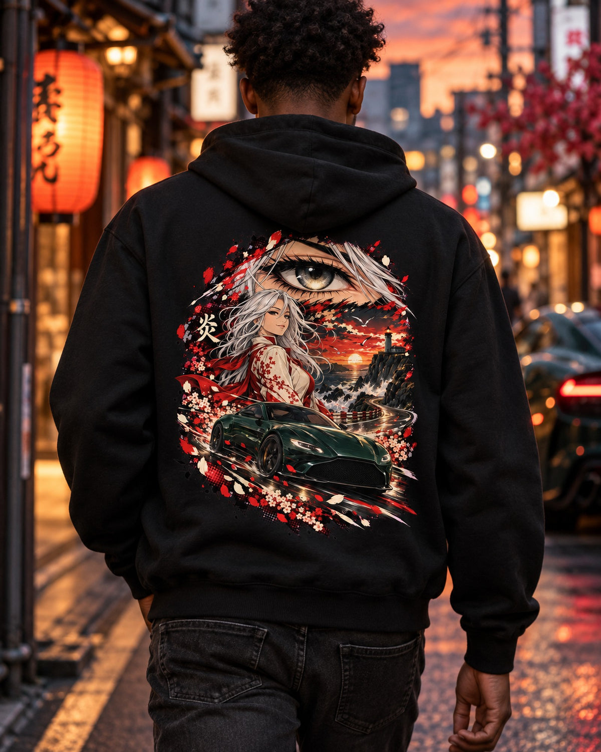 Aston Martin Vantage Anime Girl Shirt, Hoodie & More Pull Over Hoodie Black worn hero