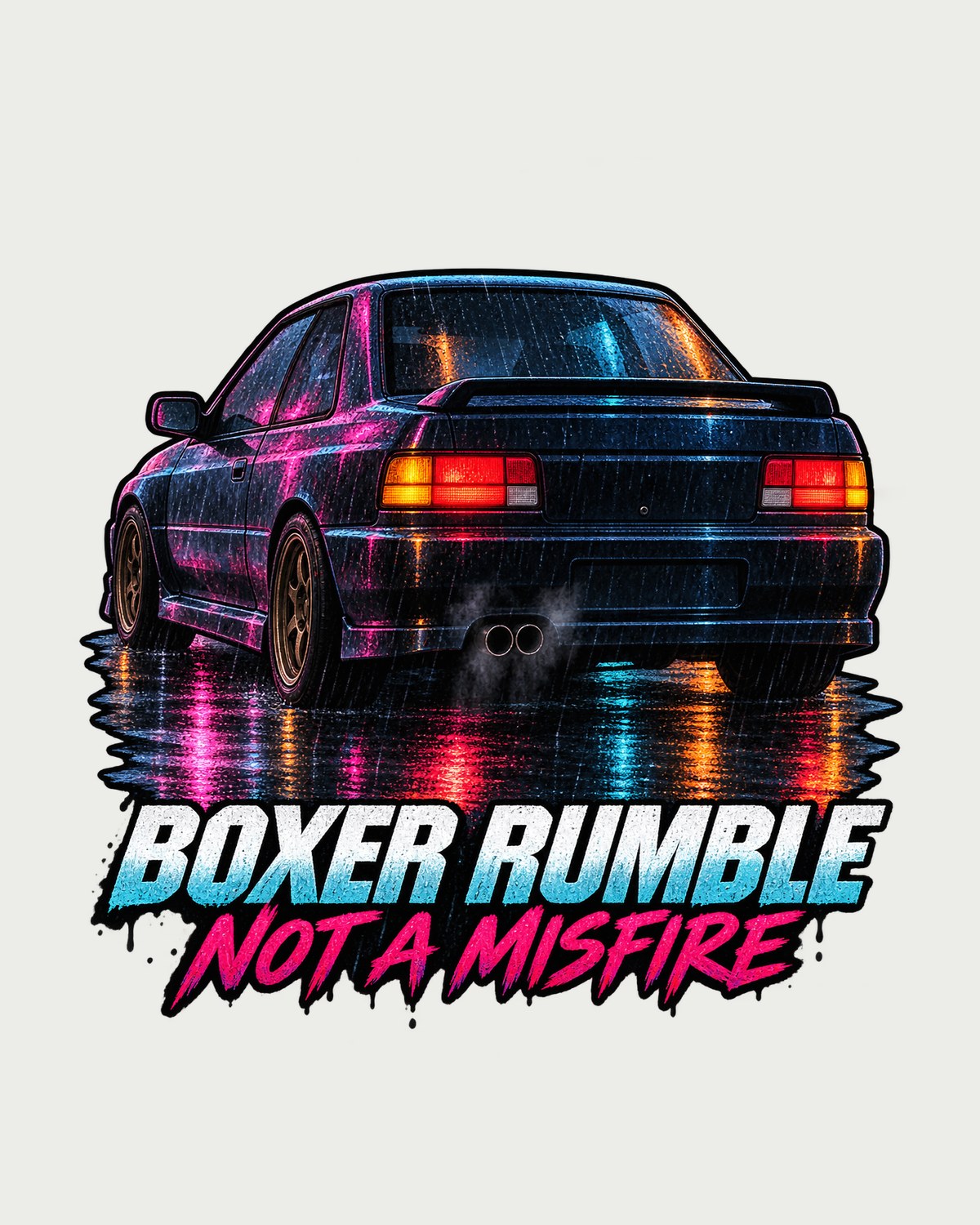 Subaru Impreza WRX GC8 Coupe Wet Taillights Night Shirt design only