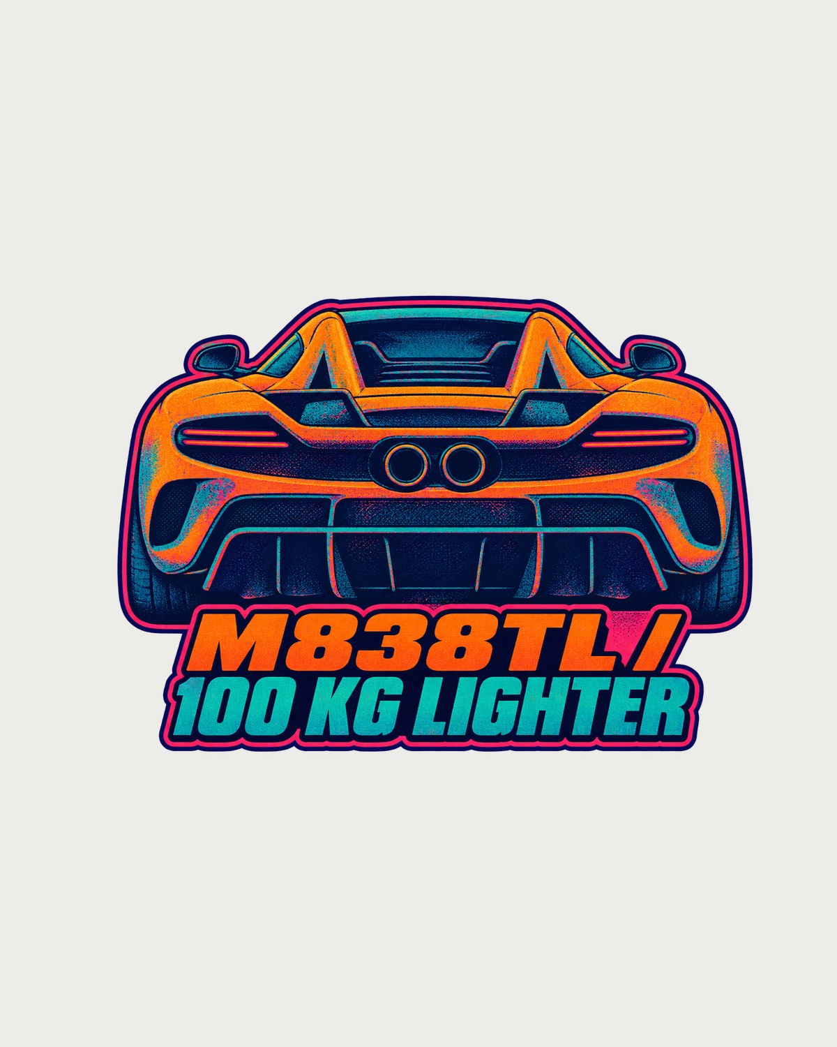 McLaren 675LT Flying Buttress Risograph Tee, Lightweight design only