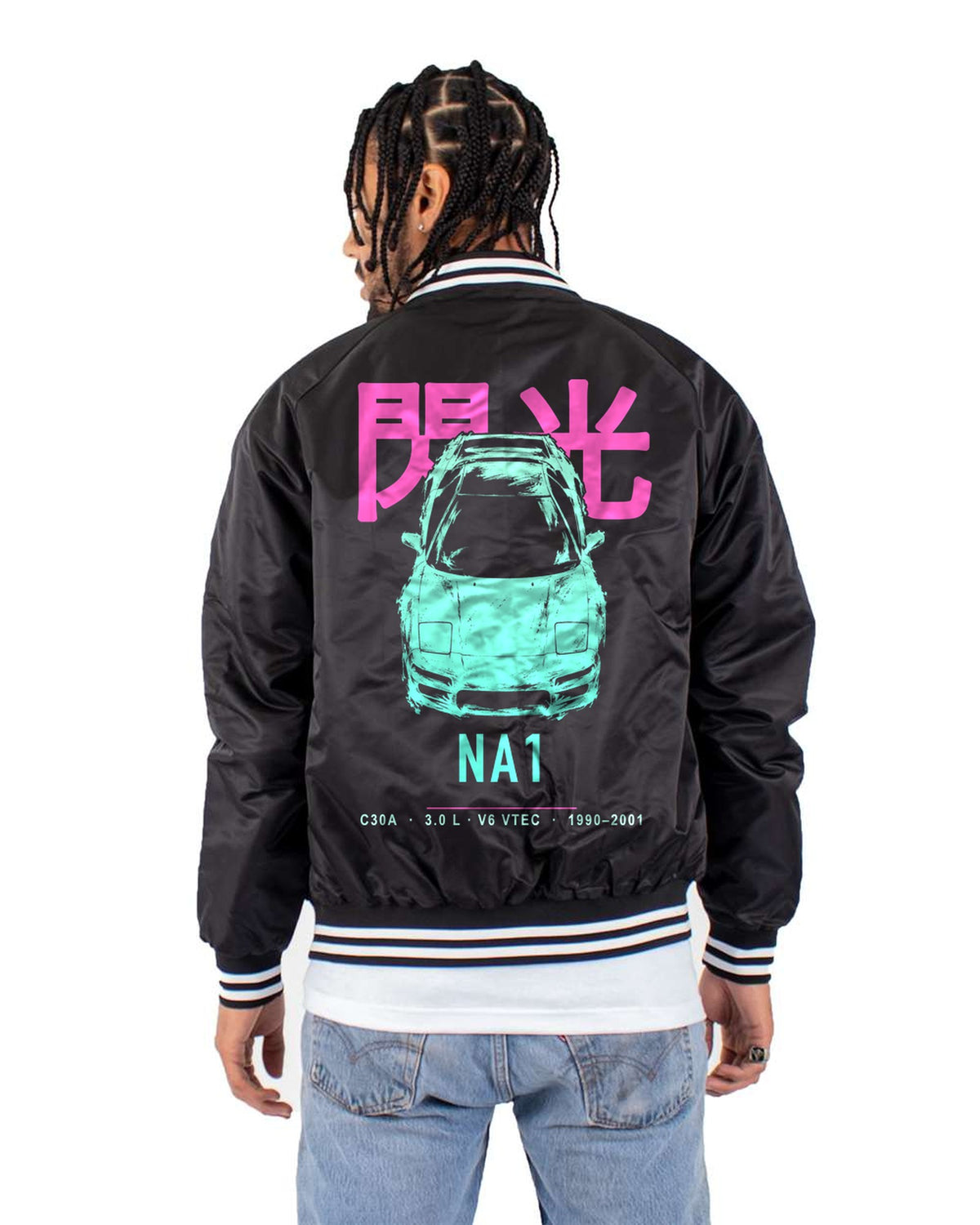 NA1 C30A Full-Back Graphic Tee Bomber Jacket Black back