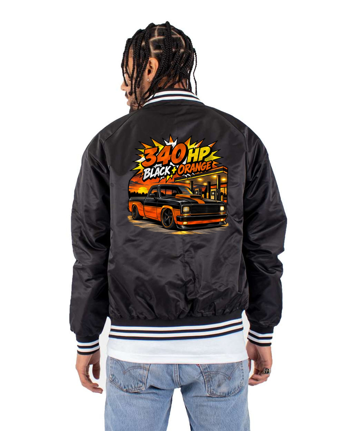 Ford F-150 SVT Lightning Harley Edition Pop-Art Shirt Bomber Jacket Black back