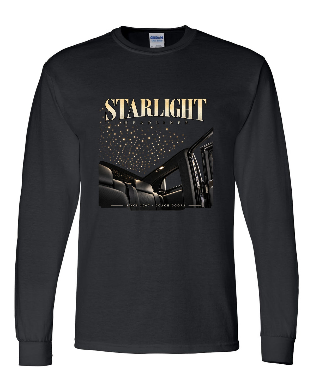 Rolls-Royce Phantom VIII starlight headliner macro black long sleeve front view with the design