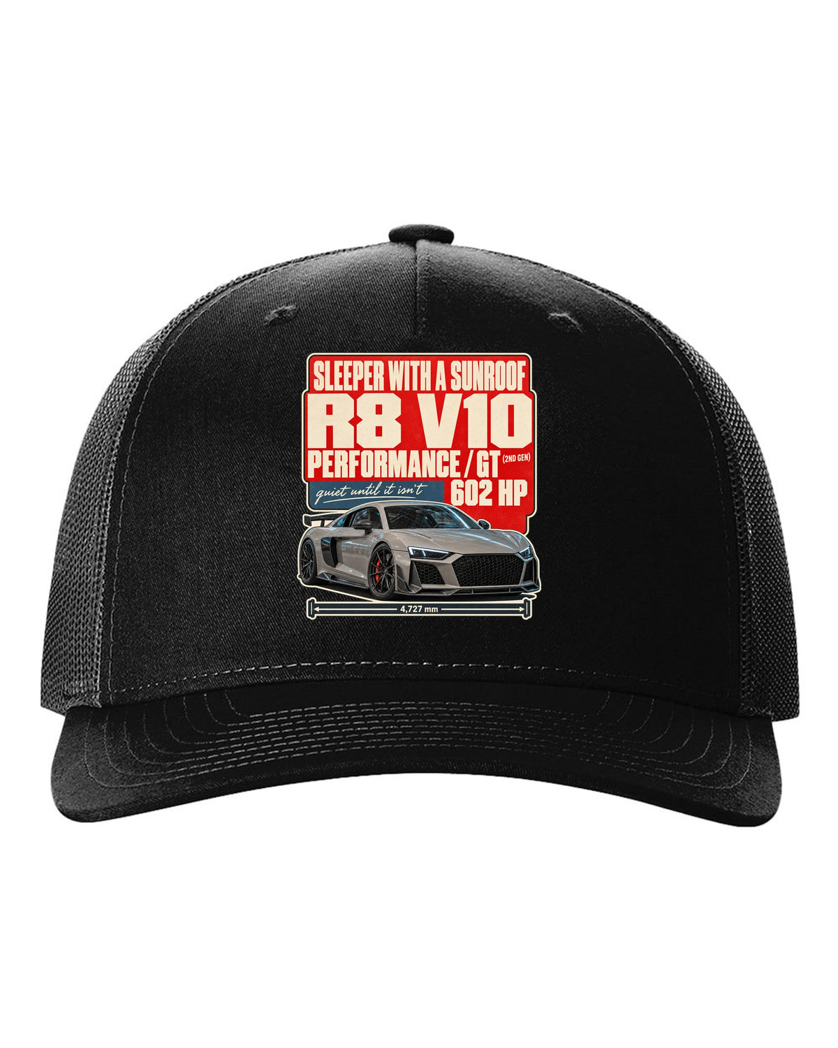 Audi RS7 Sportback C8 street poster print design black hat front view with the design
