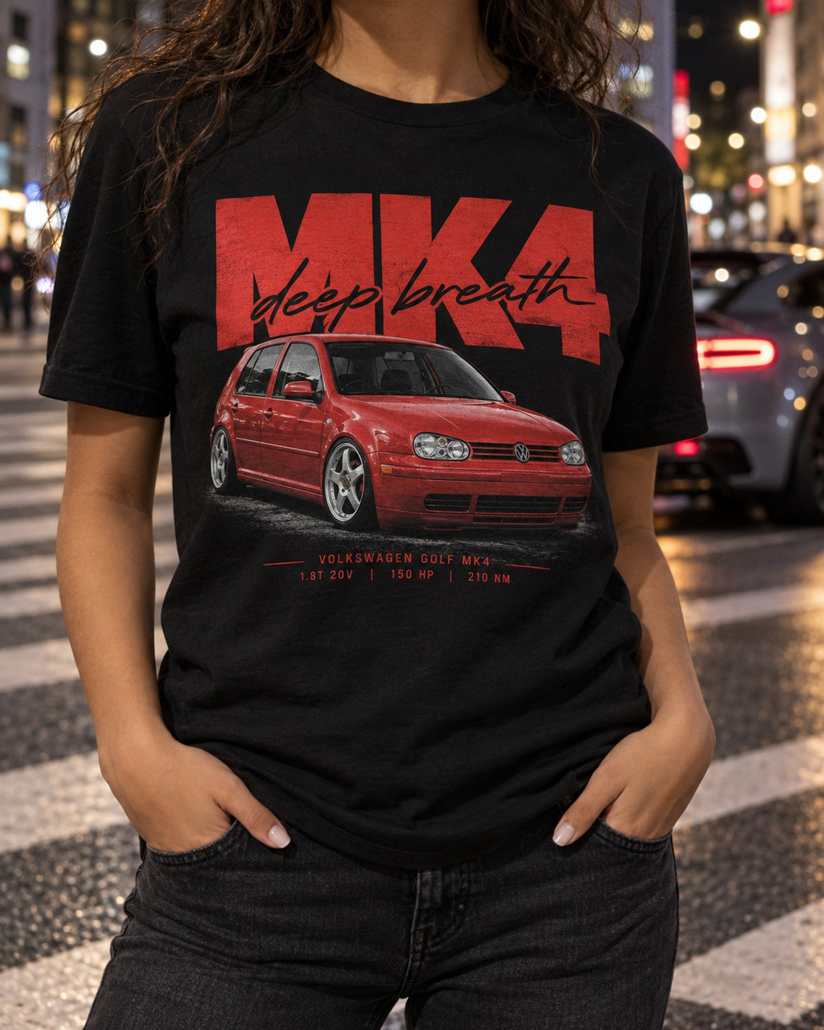 VW Golf R32 Mk4 2002 Street Poster Shirt, VR6 Car Guy Gift T-Shirt Black worn hero