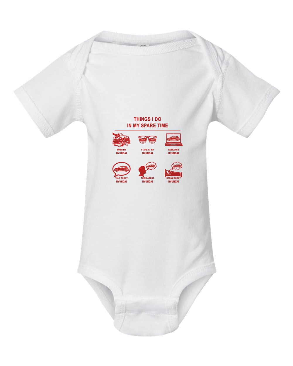 Hyundai Things I Do Baby Onesie White front