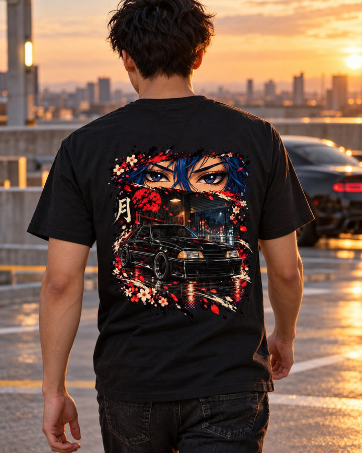 Ford Mustang Fox Body Anime Girl Shirt, Hoodie & More T-Shirt Black worn hero