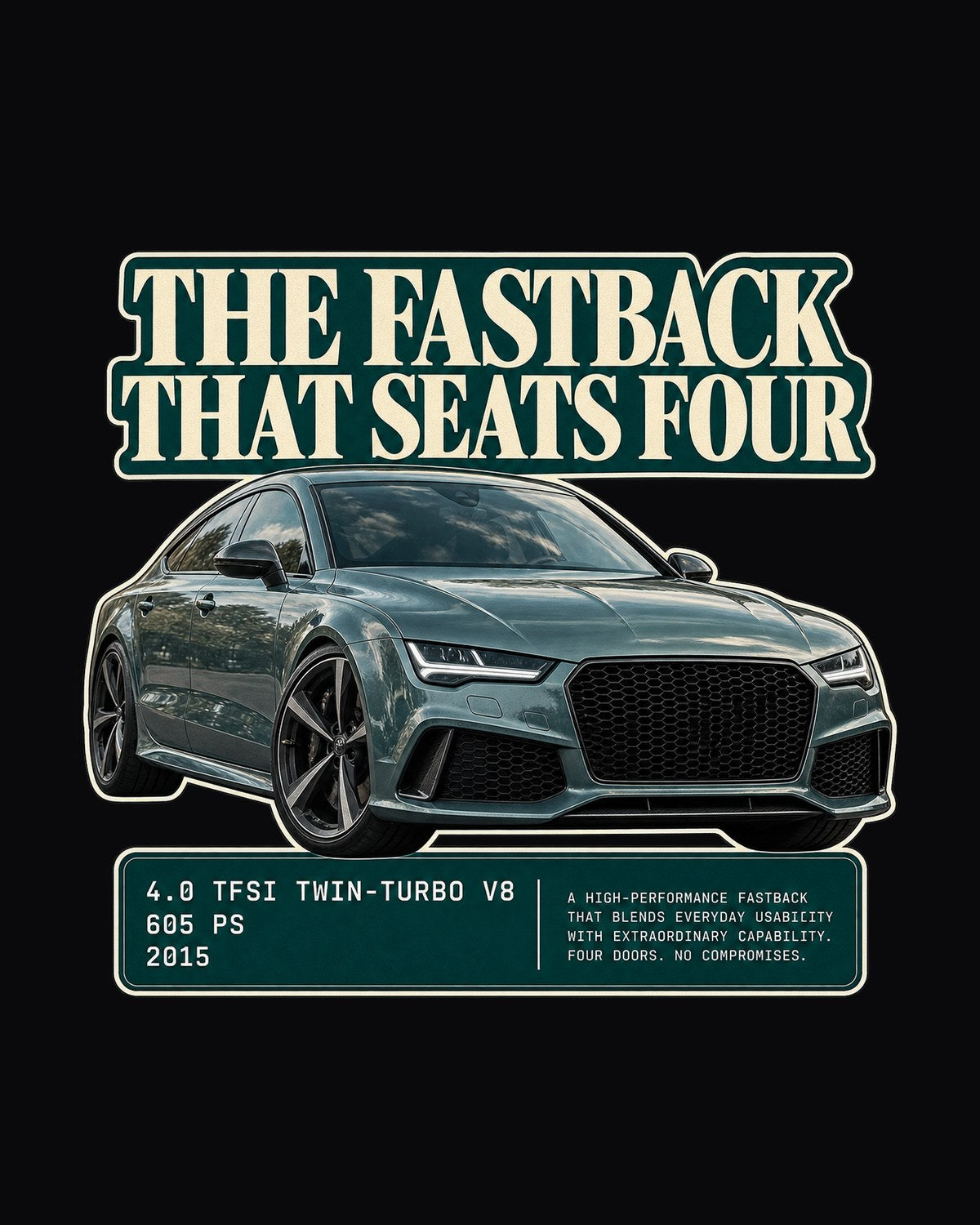 Audi RS7 Sportback C7 Editorial Headline Shirt, Car Guy Gift design only