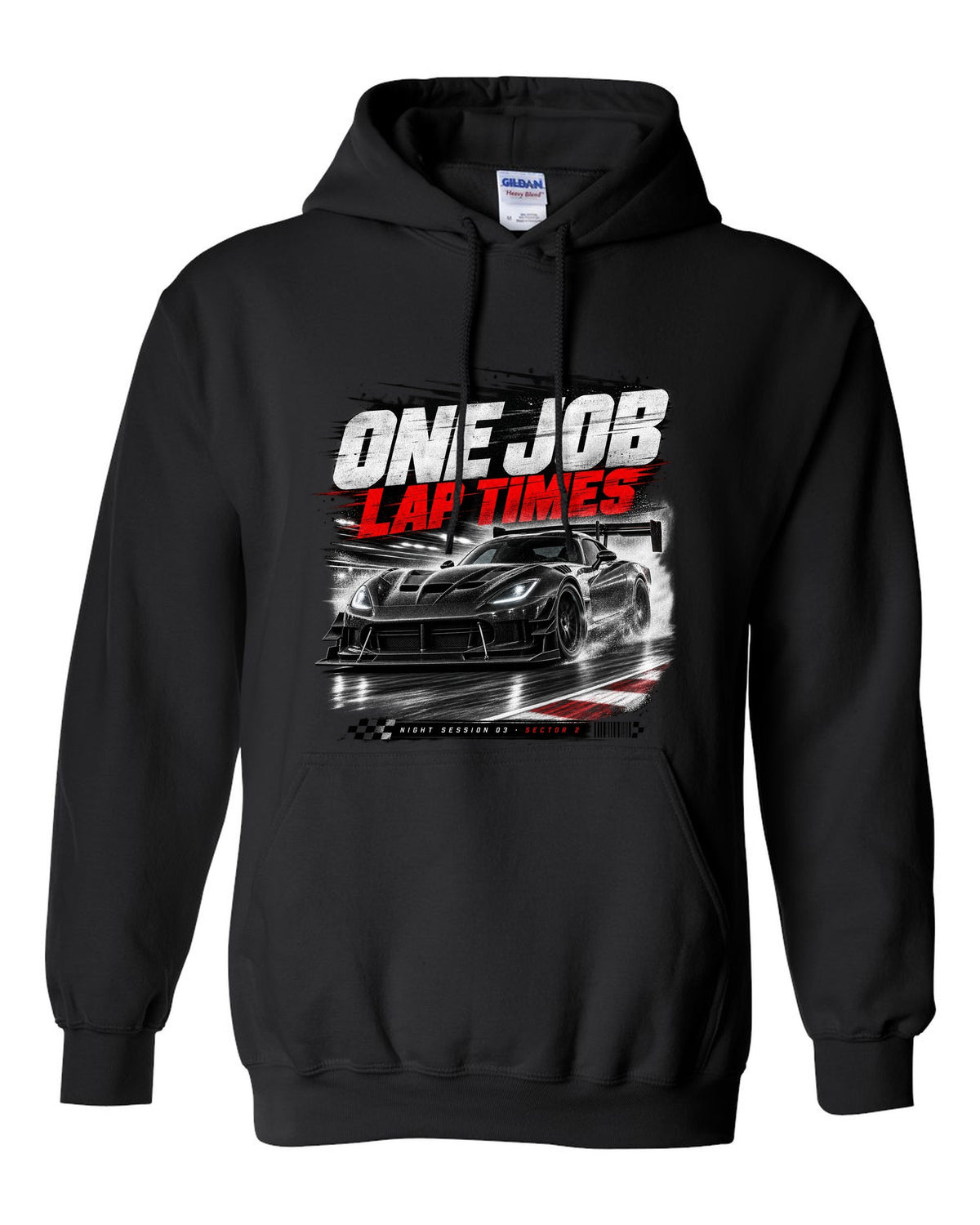 2016 Dodge Viper ACR Extreme VX I low front three-quarter race poster print black pull over hoodie front view with the design