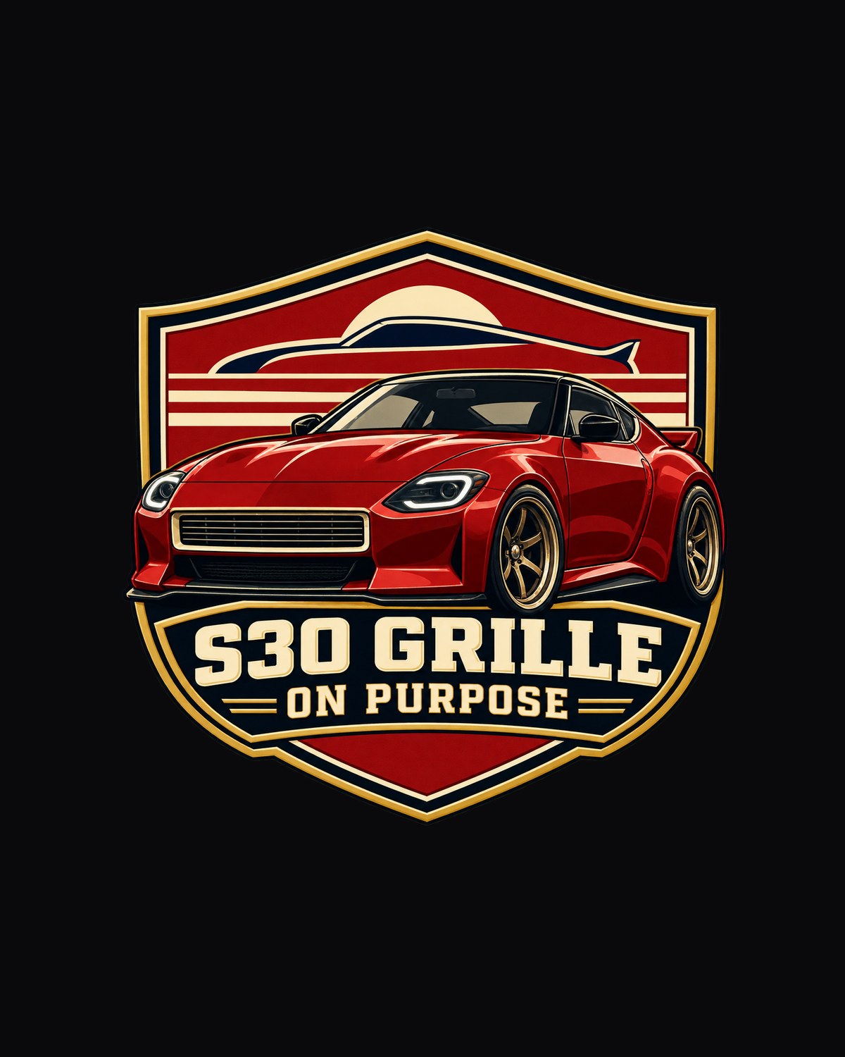 Nissan Z RZ34 Shield Crest Tee with S30 Grille Nod design only