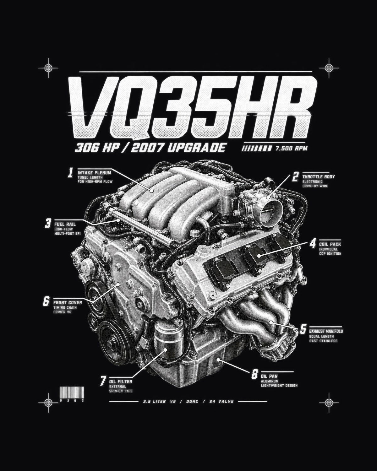 Nissan 350Z Z33 VQ35HR Engine Plate Shirt, Car Guy Gift design only