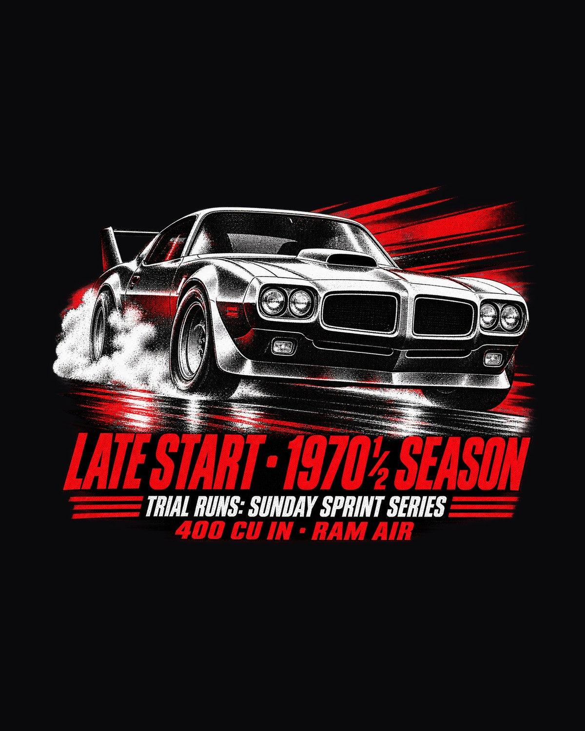 1970 1/2 Pontiac Firebird Trans Am Sunday Sprint Poster Tee design only