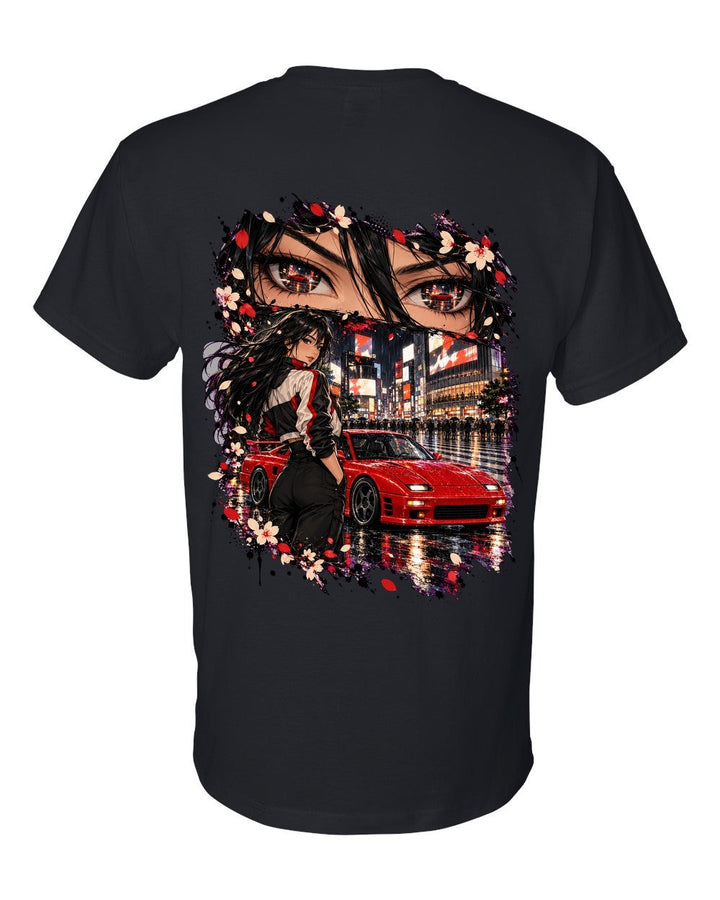 Mitsubishi 3000GT VR-4 Anime Girl T-Shirt Black back