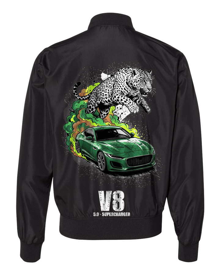 Jaguar F-Type Leaper Bomber Jacket — Black back